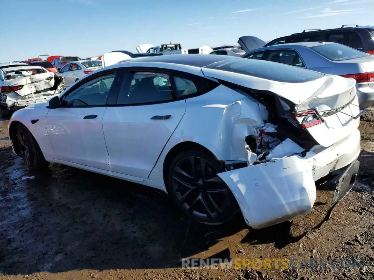 2 Photograph of a damaged car 5YJSA1E51NF470627 TESLA MODEL S 2022