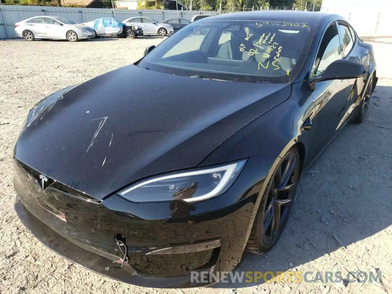 2 Photograph of a damaged car 5YJSA1E52NF477036 TESLA MODEL S 2022