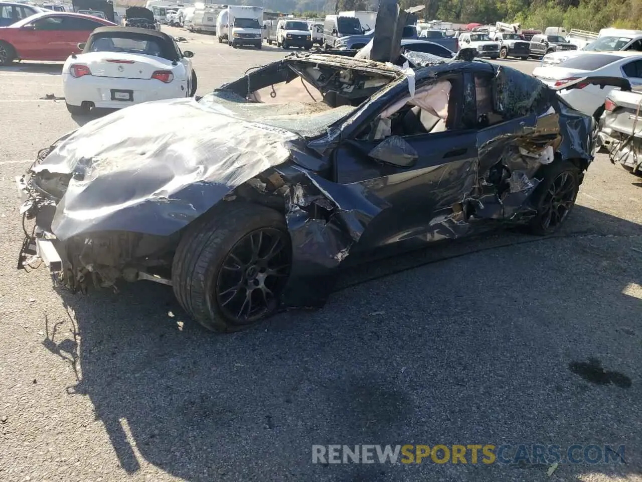 1 Photograph of a damaged car 5YJSA1E52NF480051 TESLA MODEL S 2022