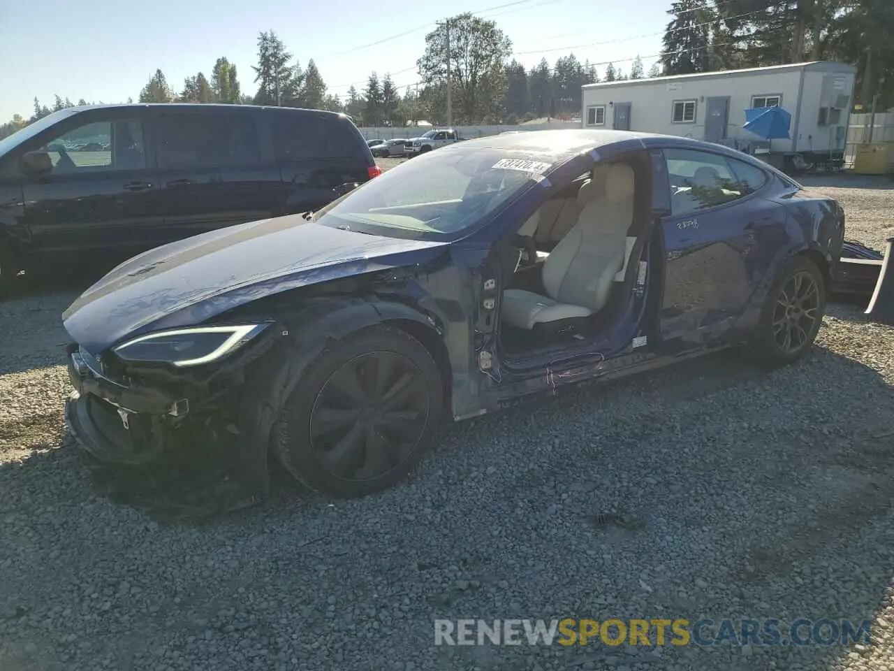 1 Photograph of a damaged car 5YJSA1E52NF490630 TESLA MODEL S 2022