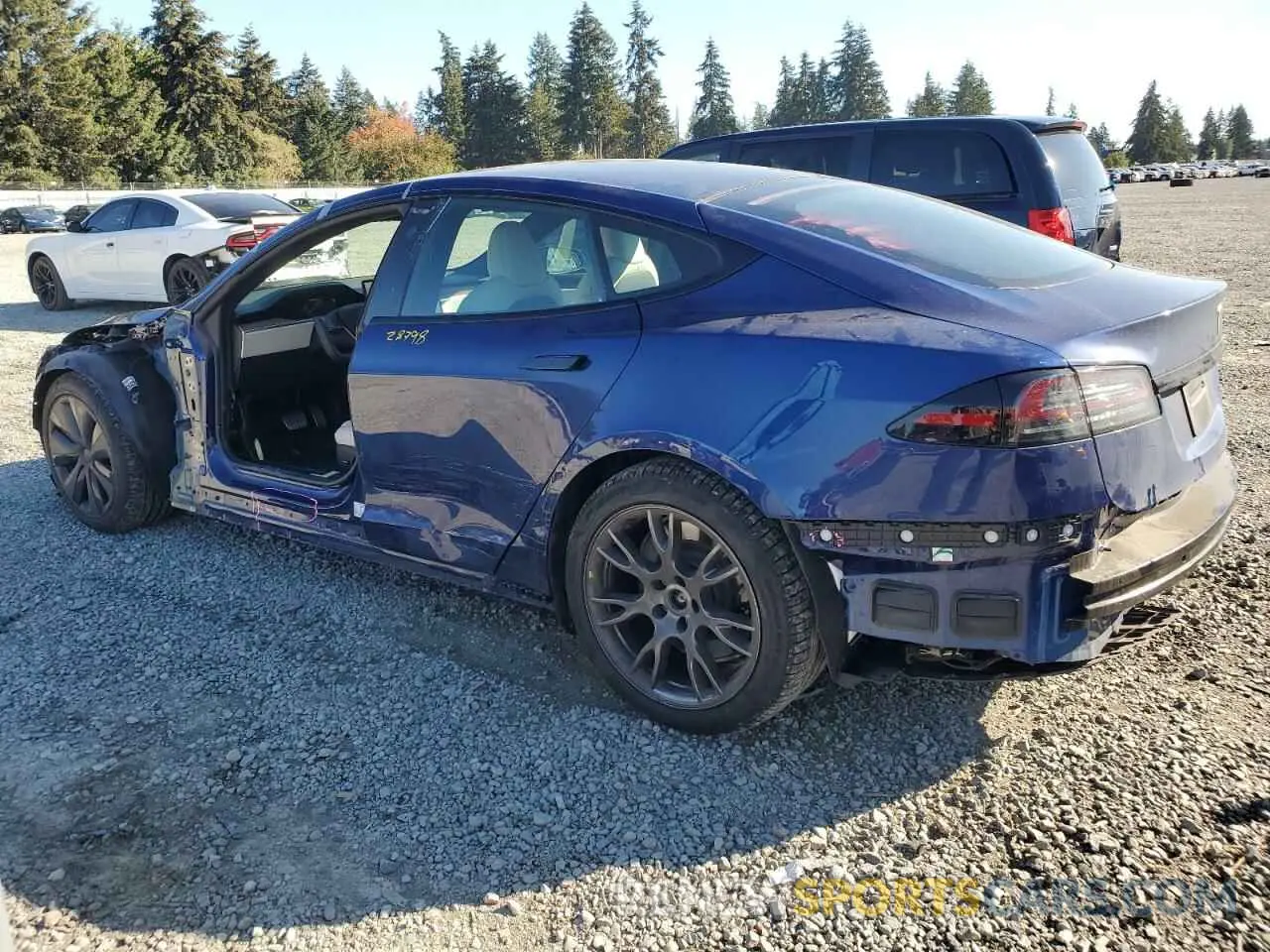 2 Photograph of a damaged car 5YJSA1E52NF490630 TESLA MODEL S 2022