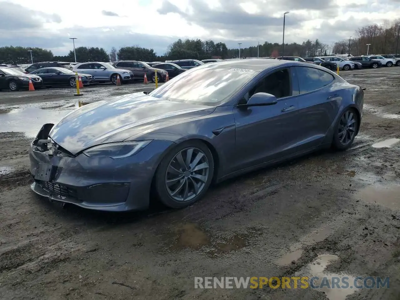 1 Photograph of a damaged car 5YJSA1E52NF493608 TESLA MODEL S 2022