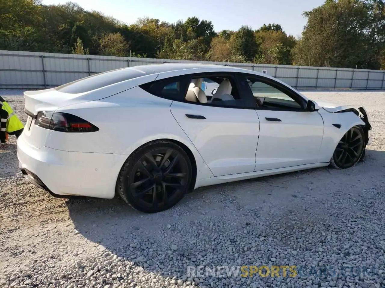 3 Photograph of a damaged car 5YJSA1E53NF478681 TESLA MODEL S 2022