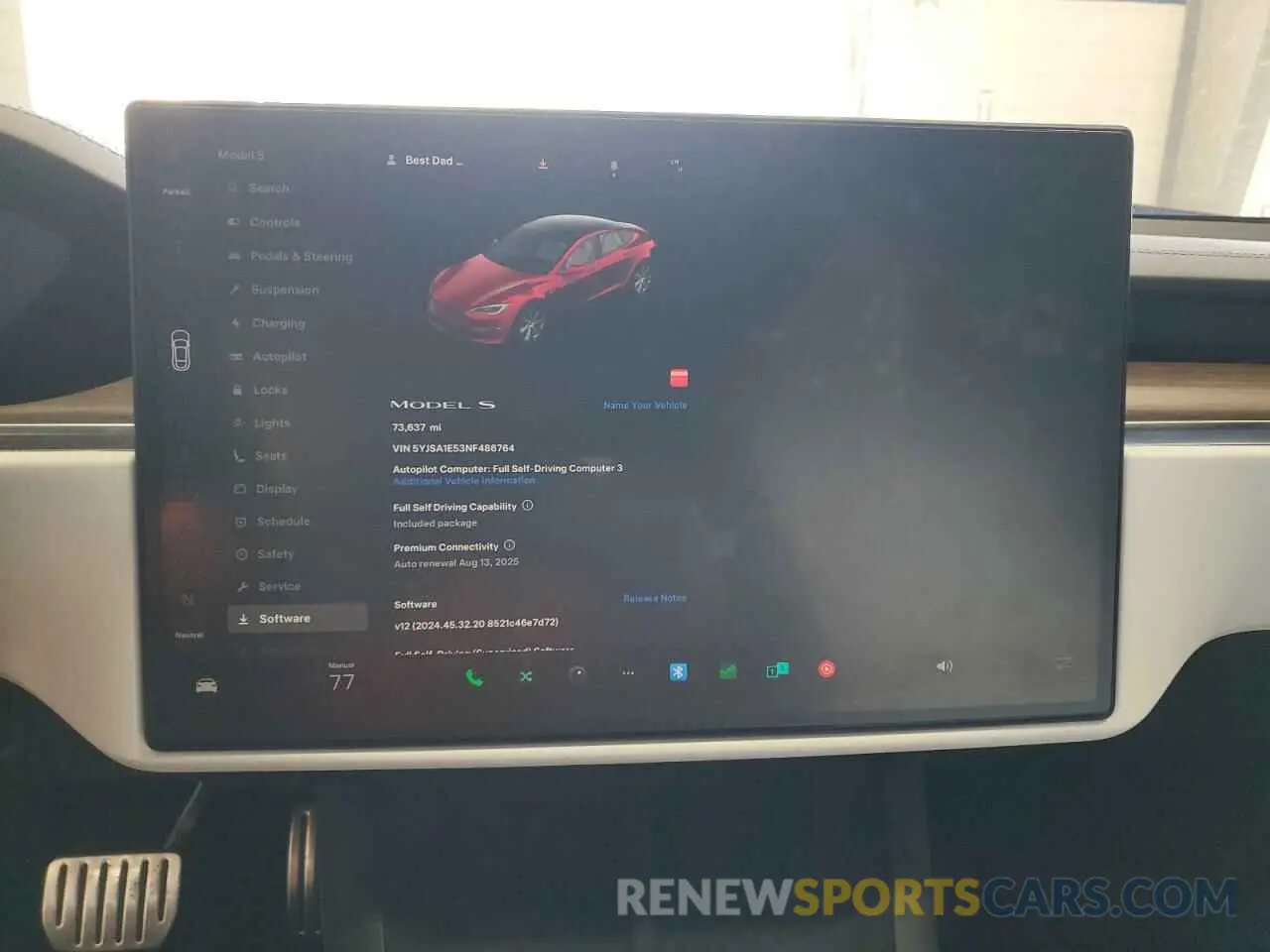 9 Photograph of a damaged car 5YJSA1E53NF486764 TESLA MODEL S 2022