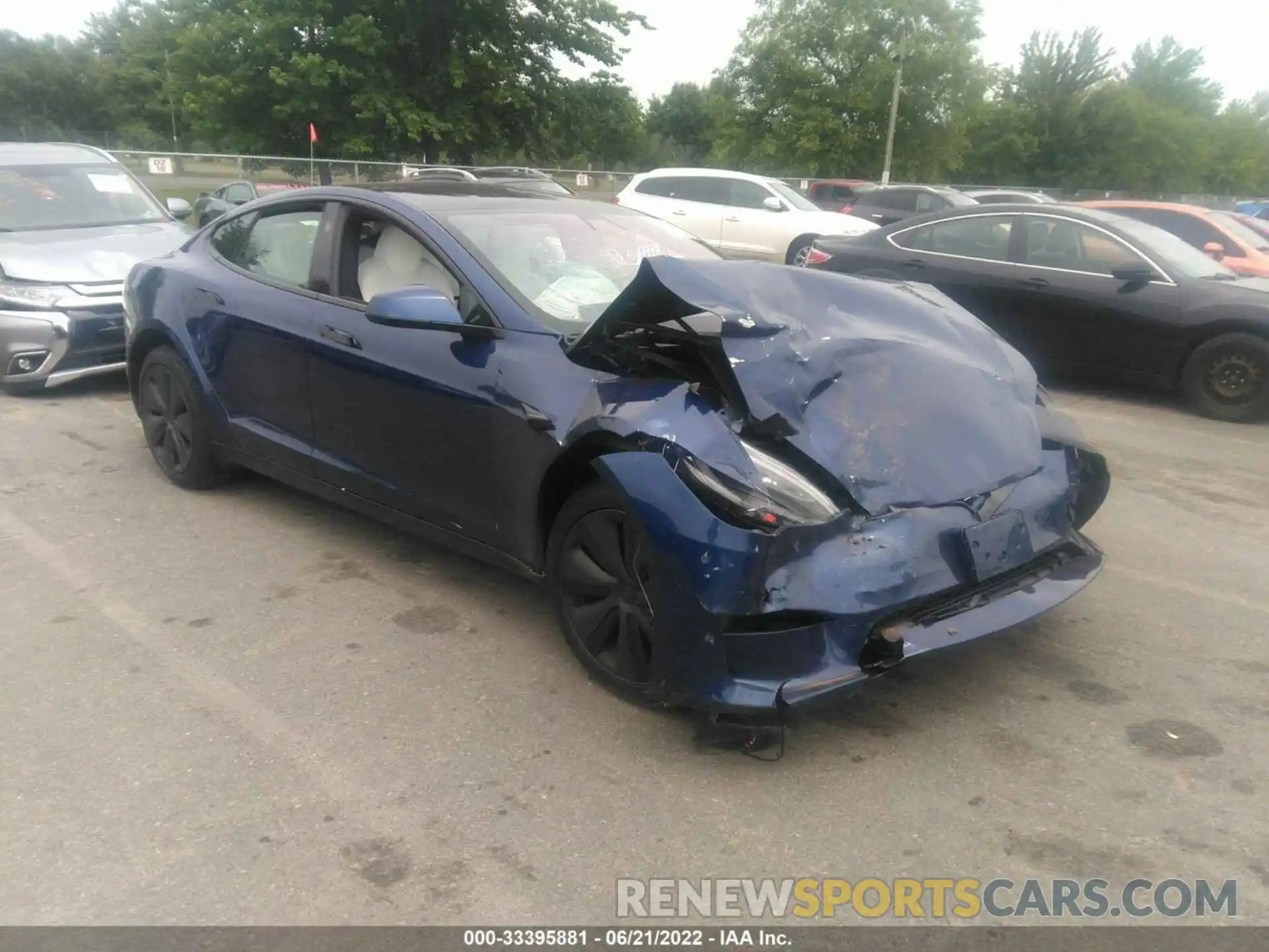 1 Photograph of a damaged car 5YJSA1E55NF467066 TESLA MODEL S 2022