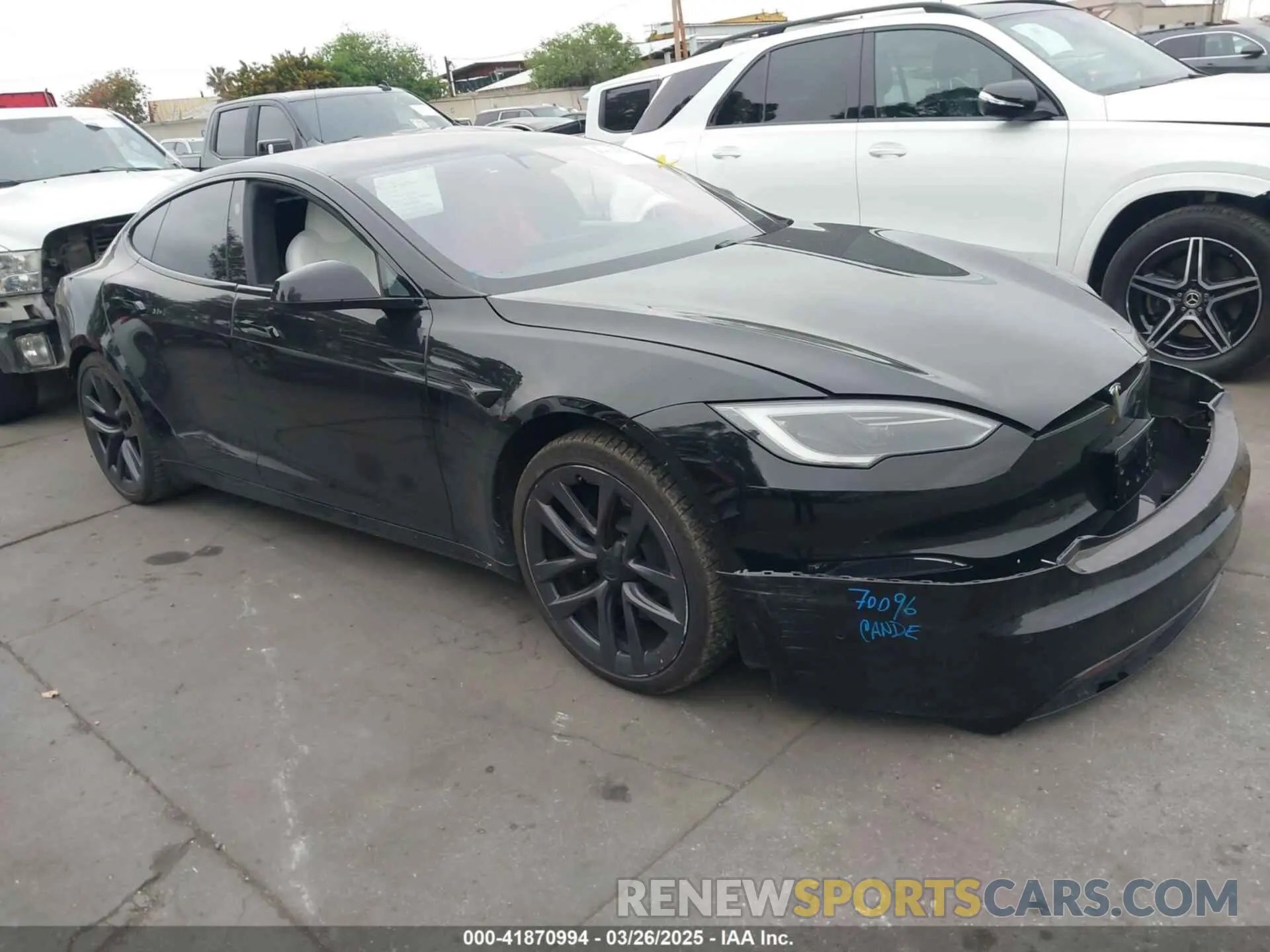 1 Photograph of a damaged car 5YJSA1E55NF474342 TESLA MODEL S 2022