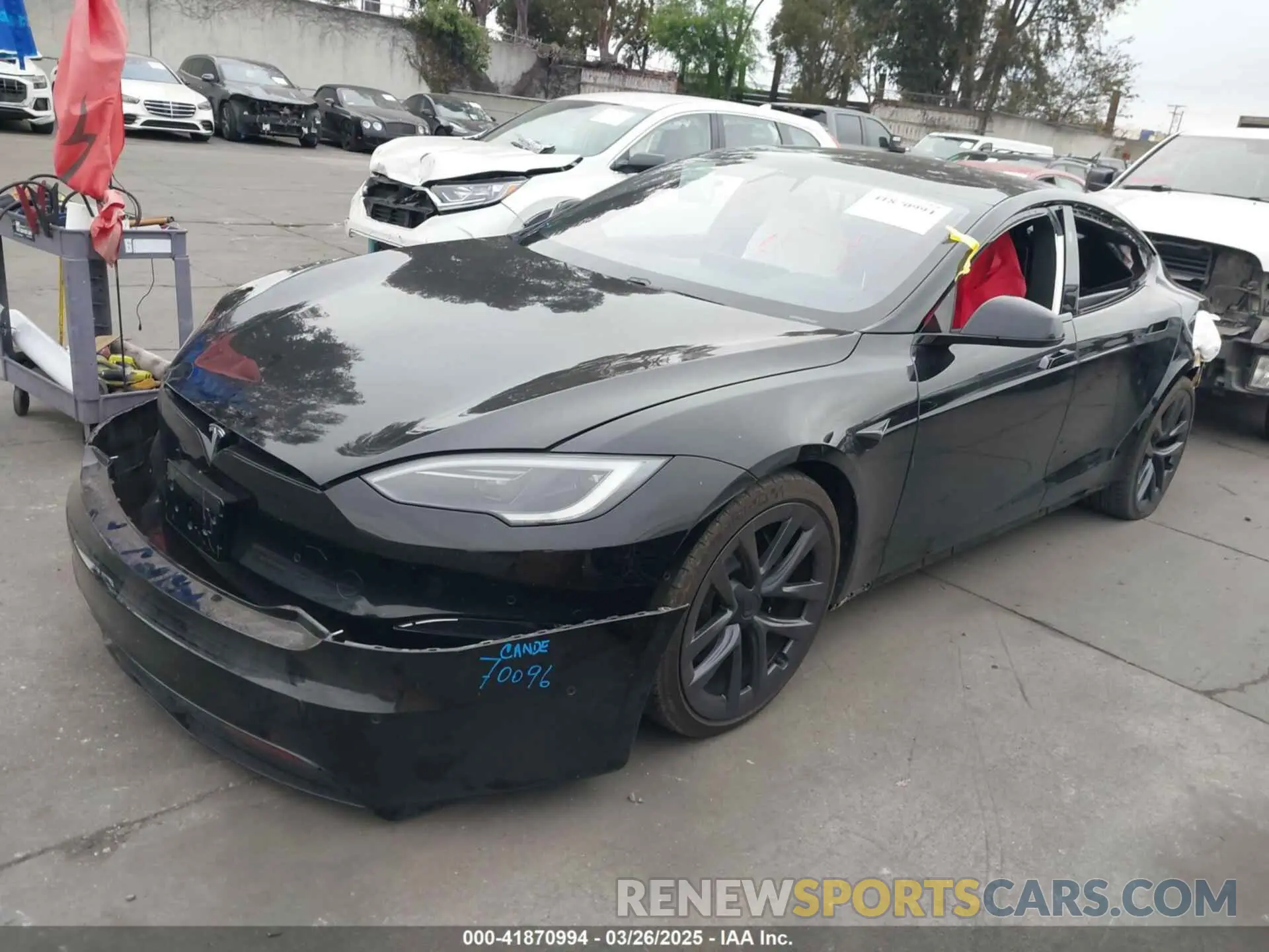 2 Photograph of a damaged car 5YJSA1E55NF474342 TESLA MODEL S 2022