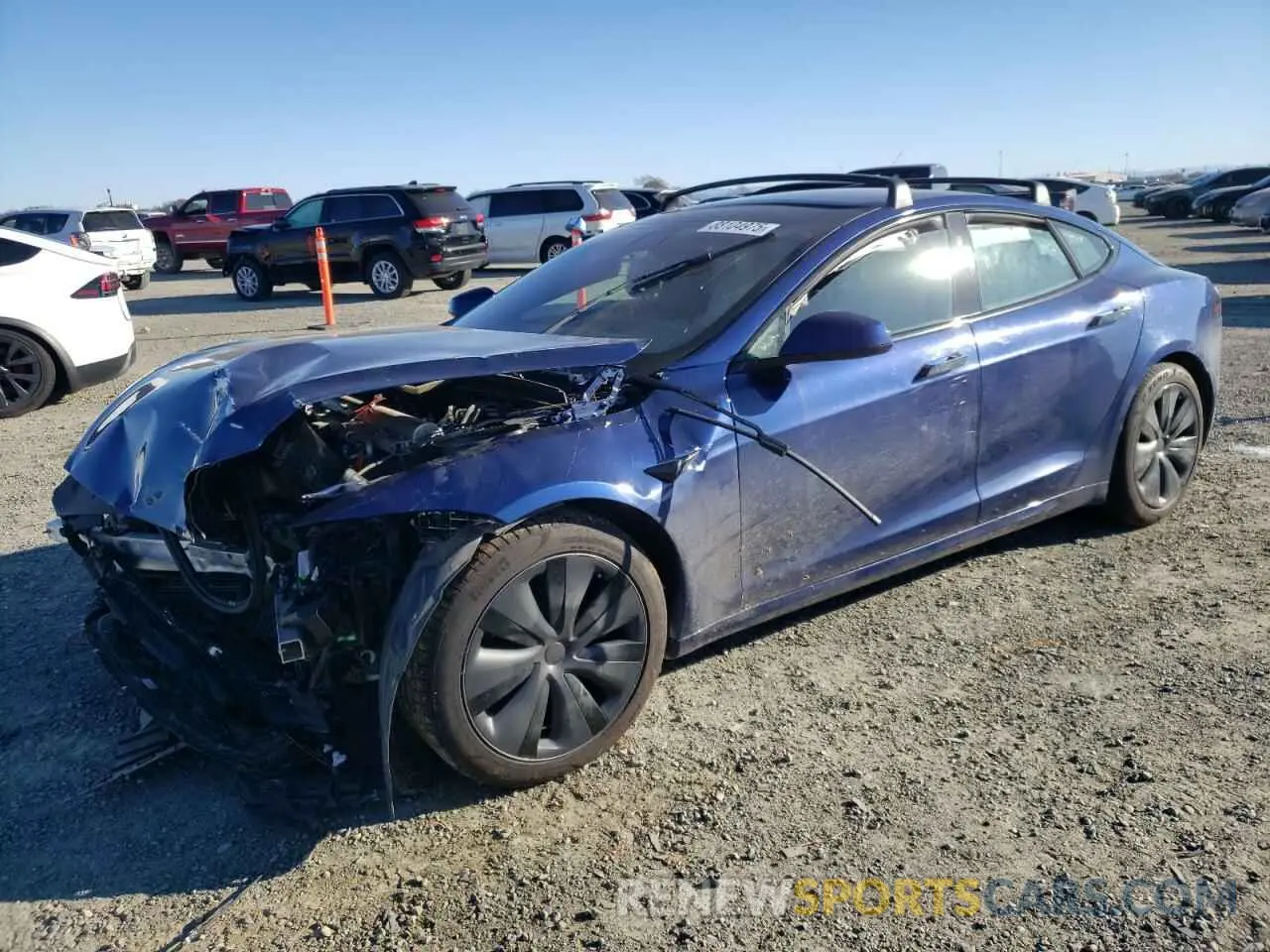 1 Photograph of a damaged car 5YJSA1E55NF475989 TESLA MODEL S 2022