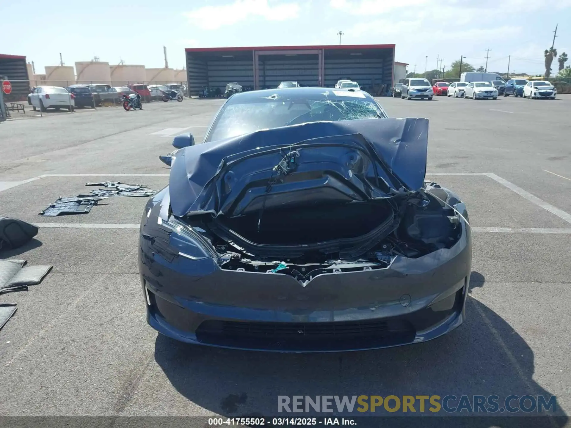 13 Photograph of a damaged car 5YJSA1E55NF483364 TESLA MODEL S 2022