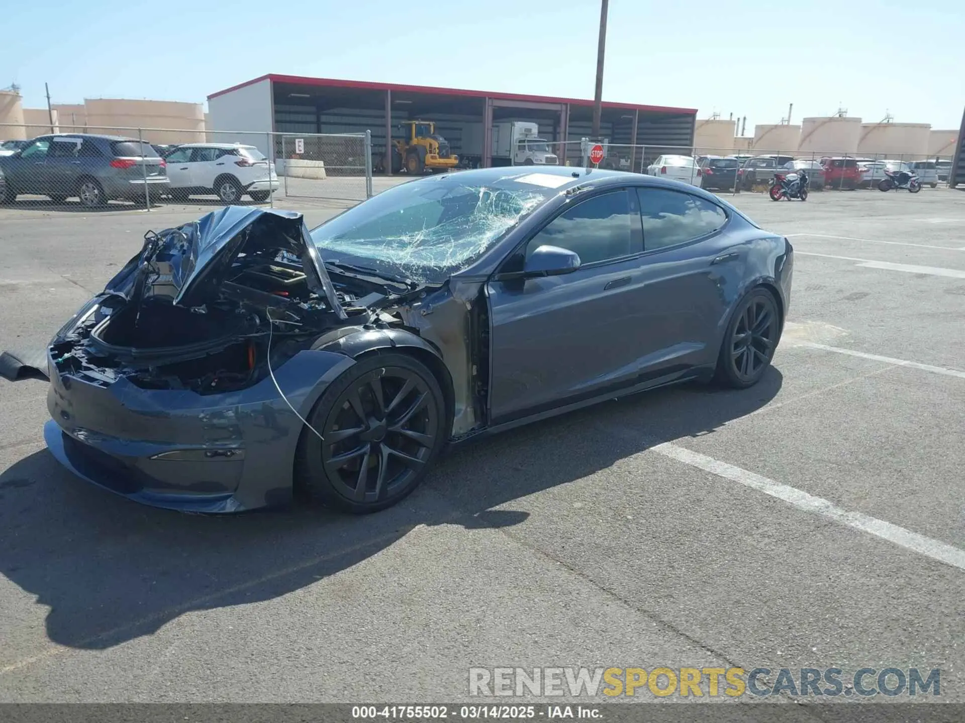 2 Photograph of a damaged car 5YJSA1E55NF483364 TESLA MODEL S 2022