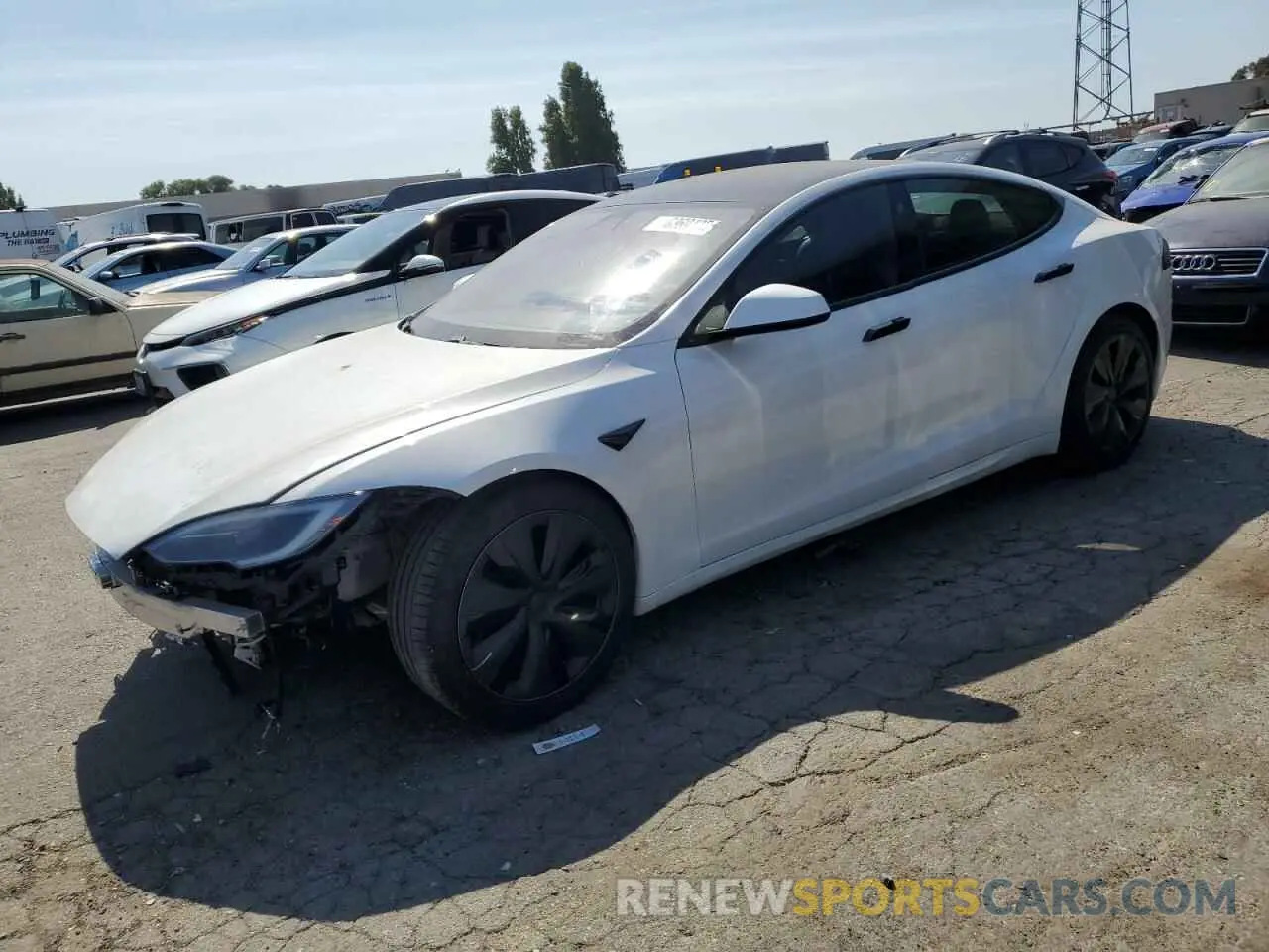 1 Photograph of a damaged car 5YJSA1E57NF475282 TESLA MODEL S 2022