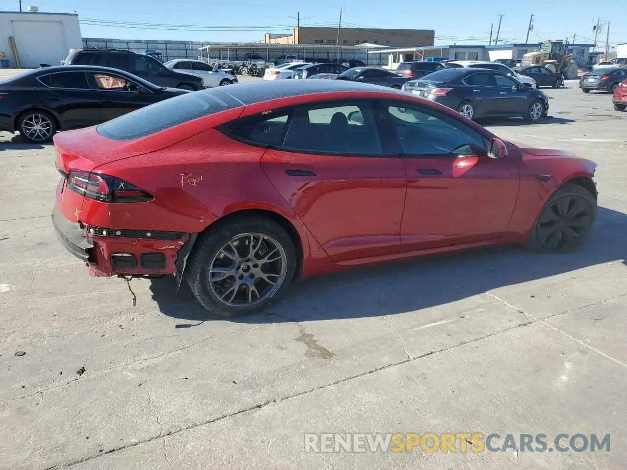 3 Photograph of a damaged car 5YJSA1E57NF478036 TESLA MODEL S 2022