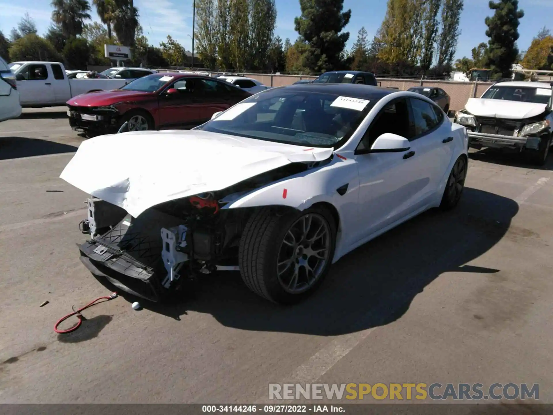 2 Photograph of a damaged car 5YJSA1E59NF473940 TESLA MODEL S 2022