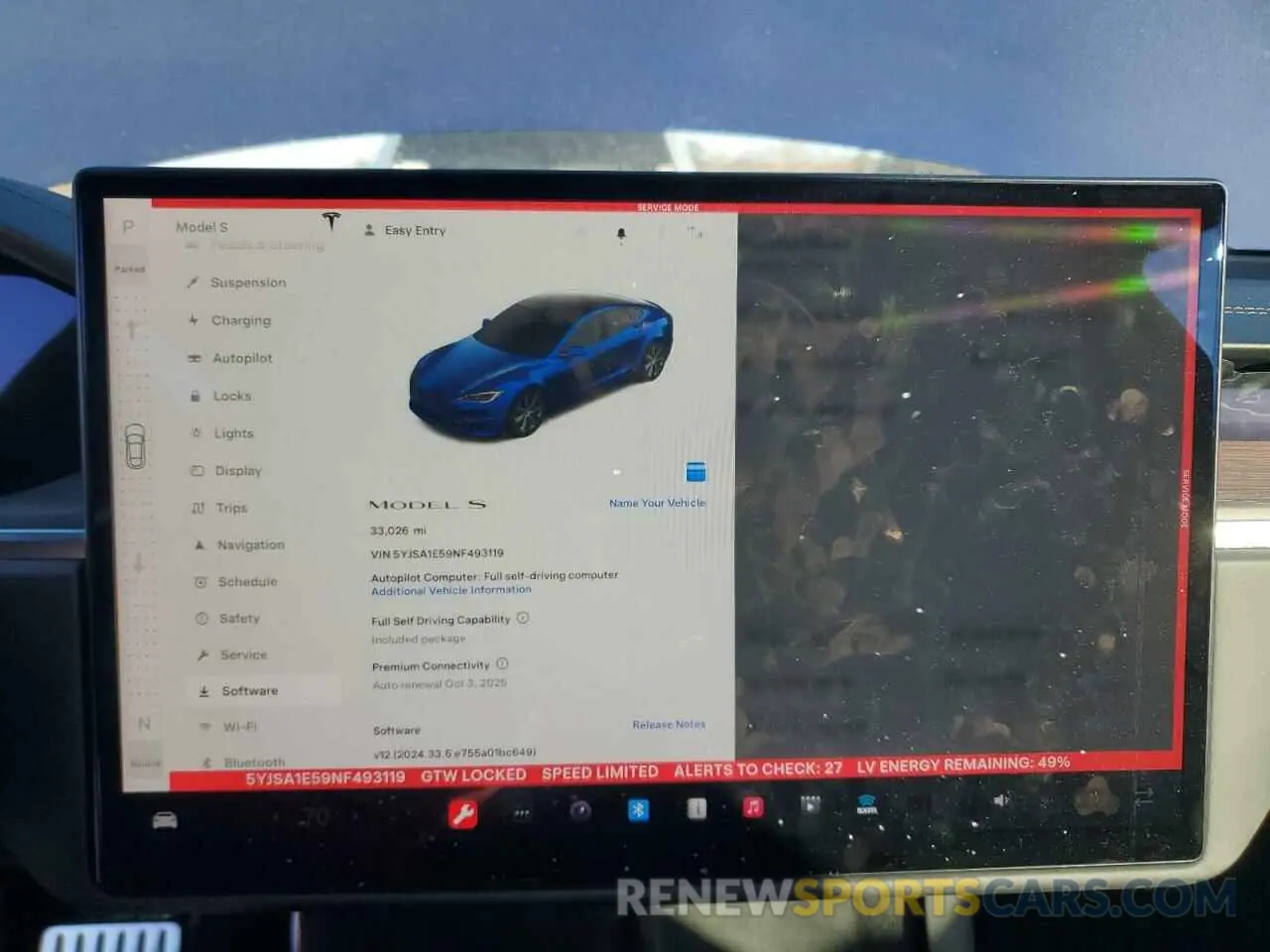9 Photograph of a damaged car 5YJSA1E59NF493119 TESLA MODEL S 2022