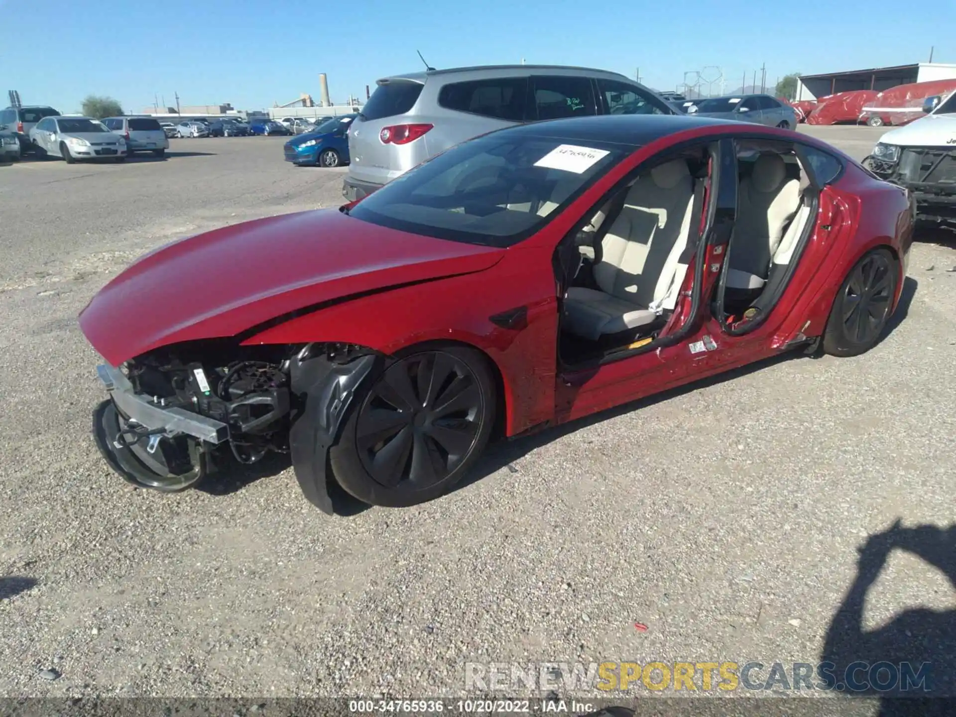 2 Photograph of a damaged car 5YJSA1E5XNF459531 TESLA MODEL S 2022