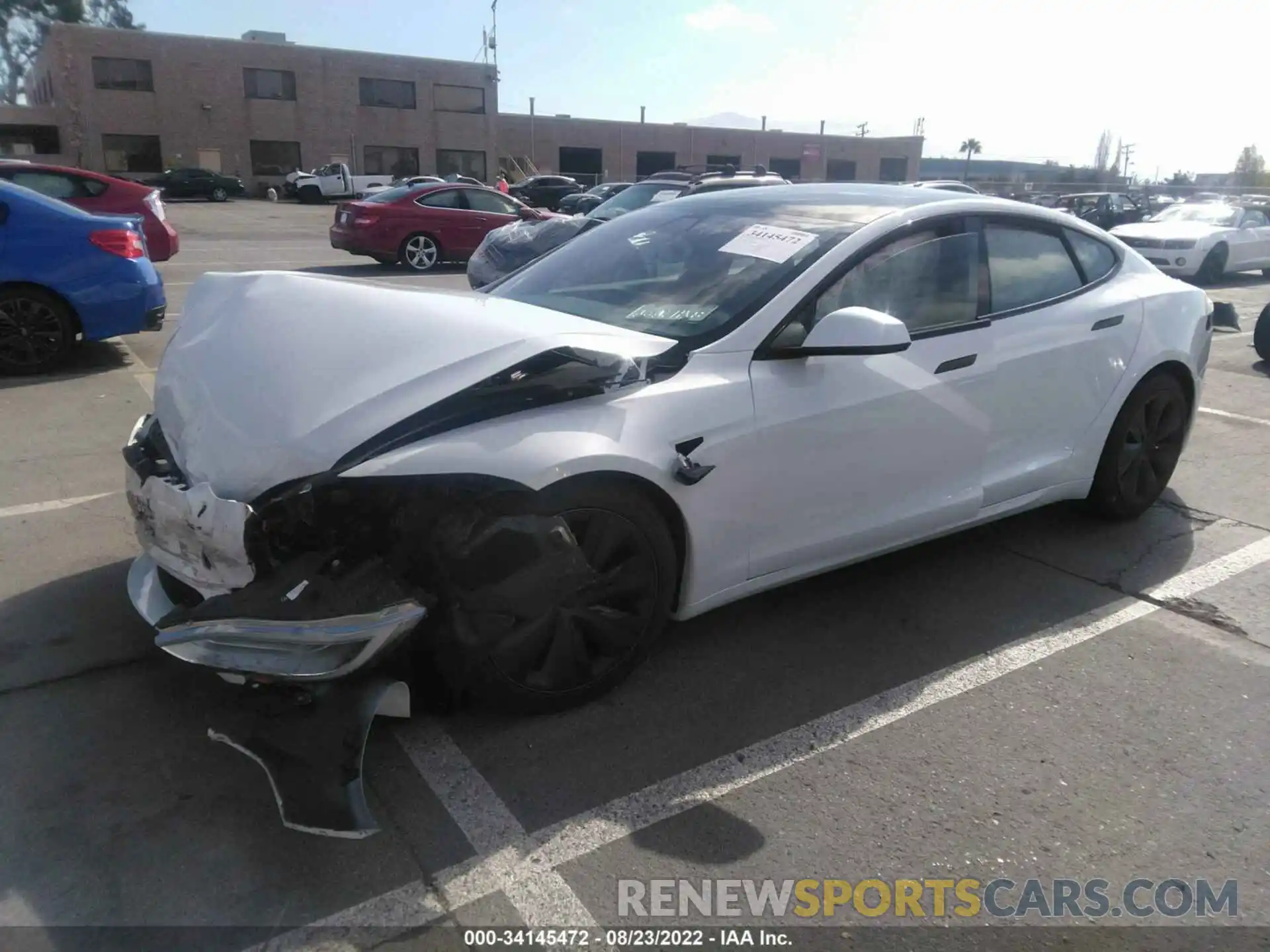 2 Photograph of a damaged car 5YJSA1E5XNF460839 TESLA MODEL S 2022