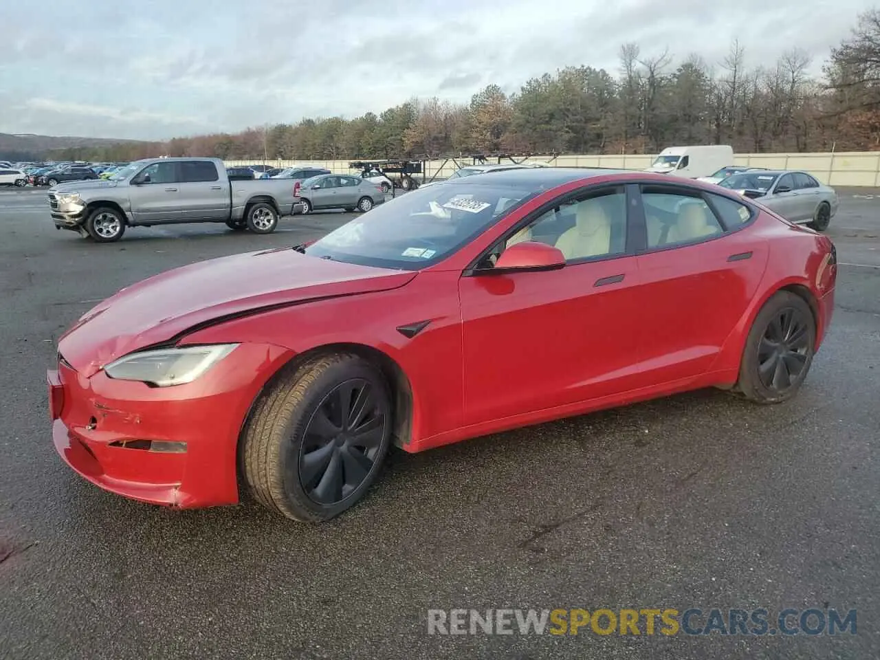 1 Photograph of a damaged car 5YJSA1E61NF488716 TESLA MODEL S 2022