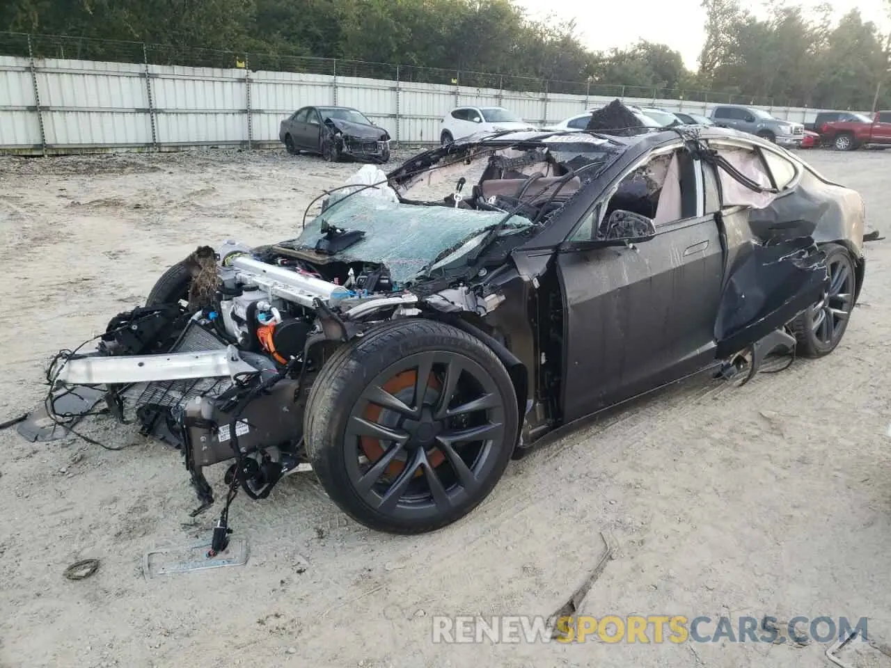 2 Photograph of a damaged car 5YJSA1E62NF485548 TESLA MODEL S 2022