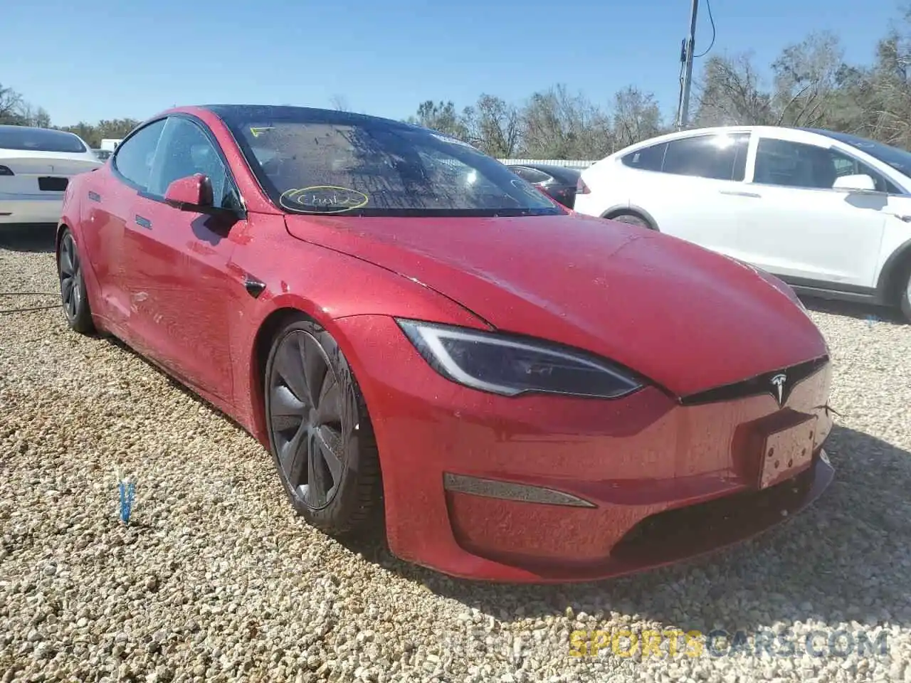 1 Photograph of a damaged car 5YJSA1E67NF484993 TESLA MODEL S 2022