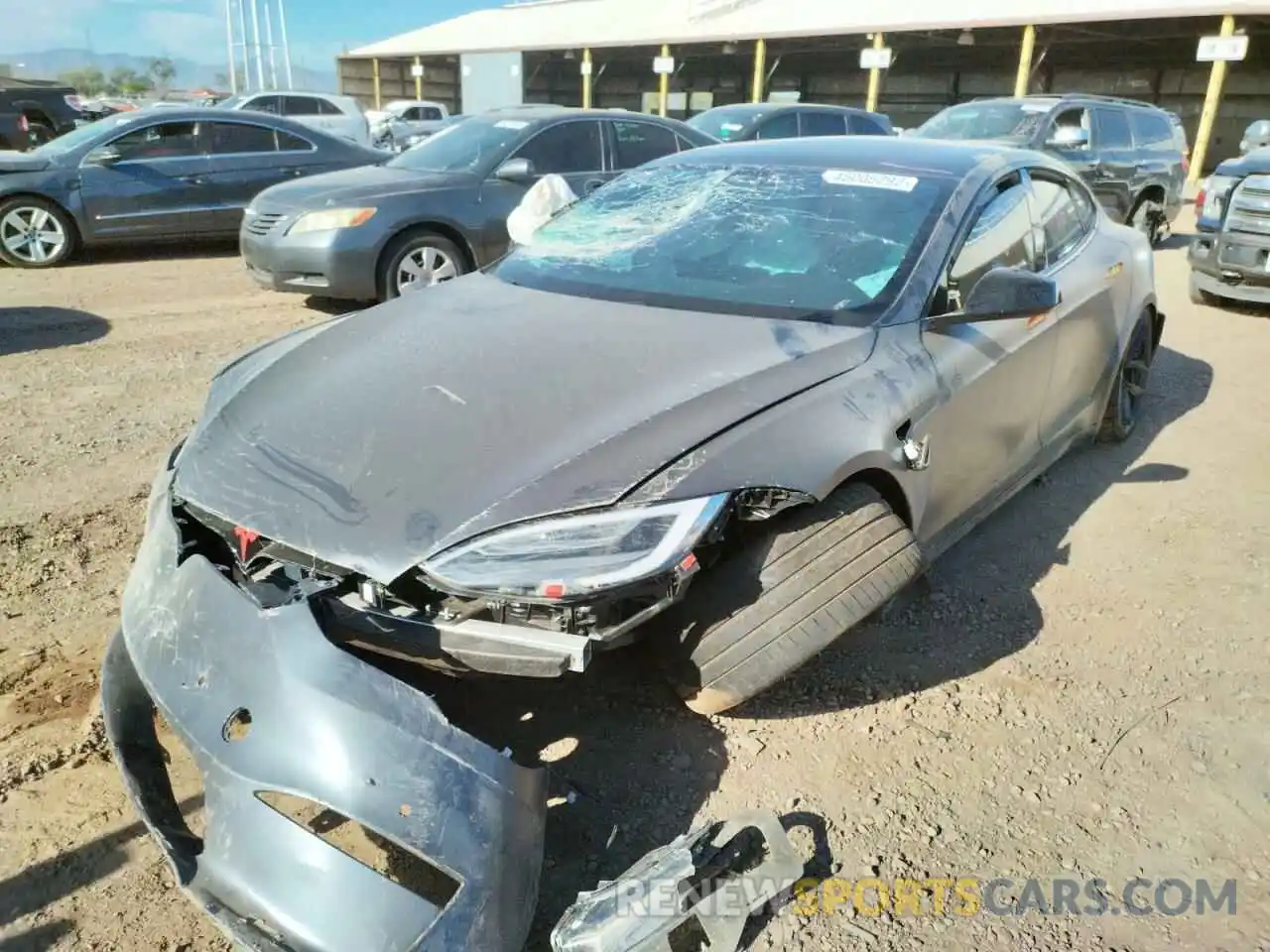 2 Photograph of a damaged car 5YJSA1E68NF460279 TESLA MODEL S 2022