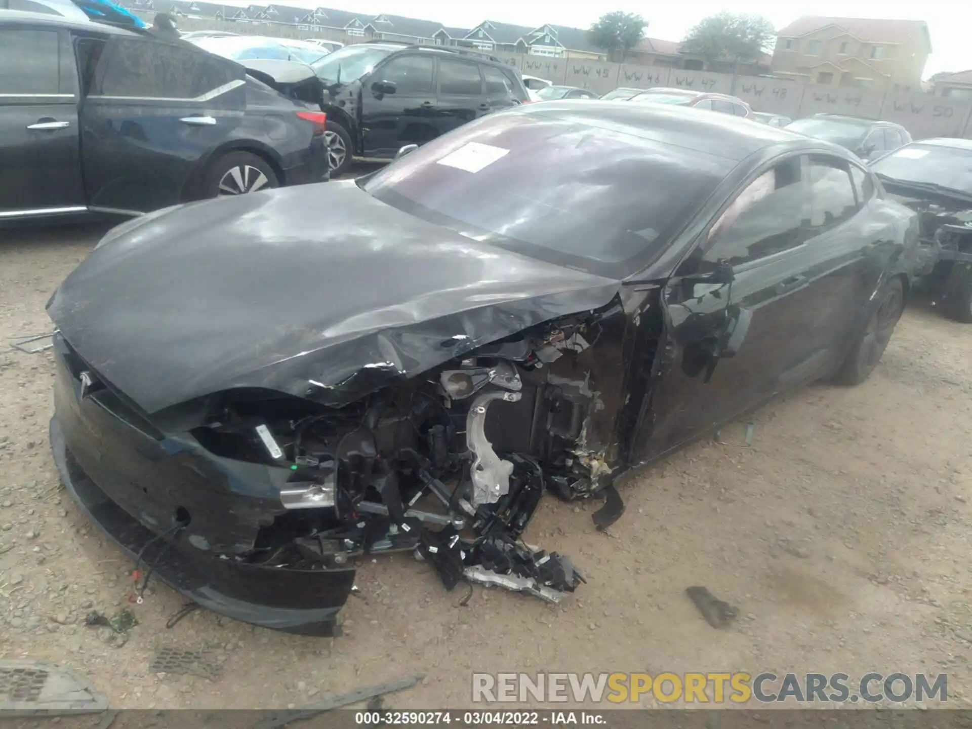 2 Photograph of a damaged car 5YJSA1E68NF462128 TESLA MODEL S 2022