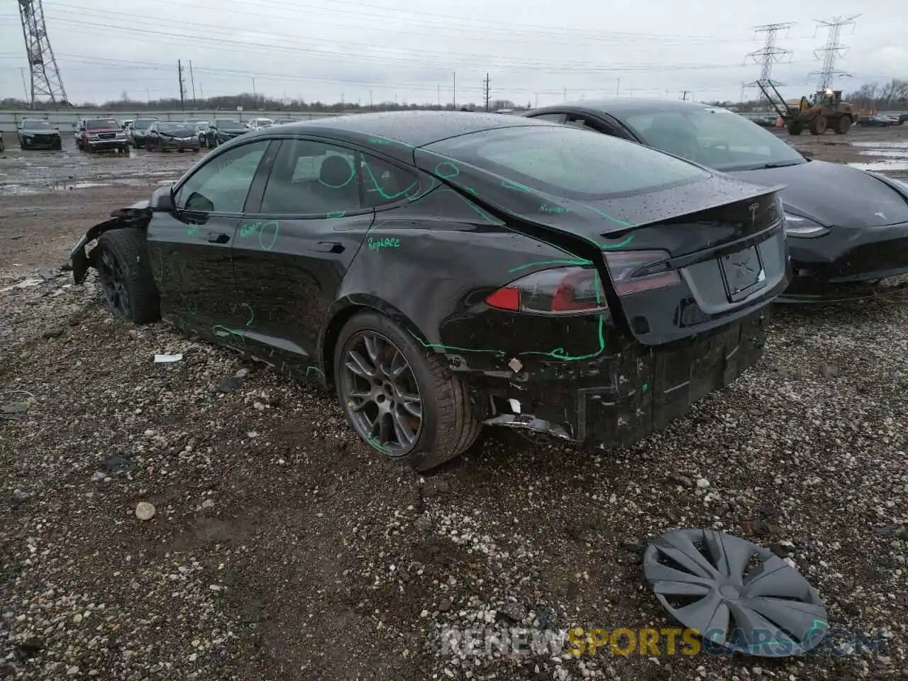 3 Photograph of a damaged car 5YJSA1E69NF462039 TESLA MODEL S 2022