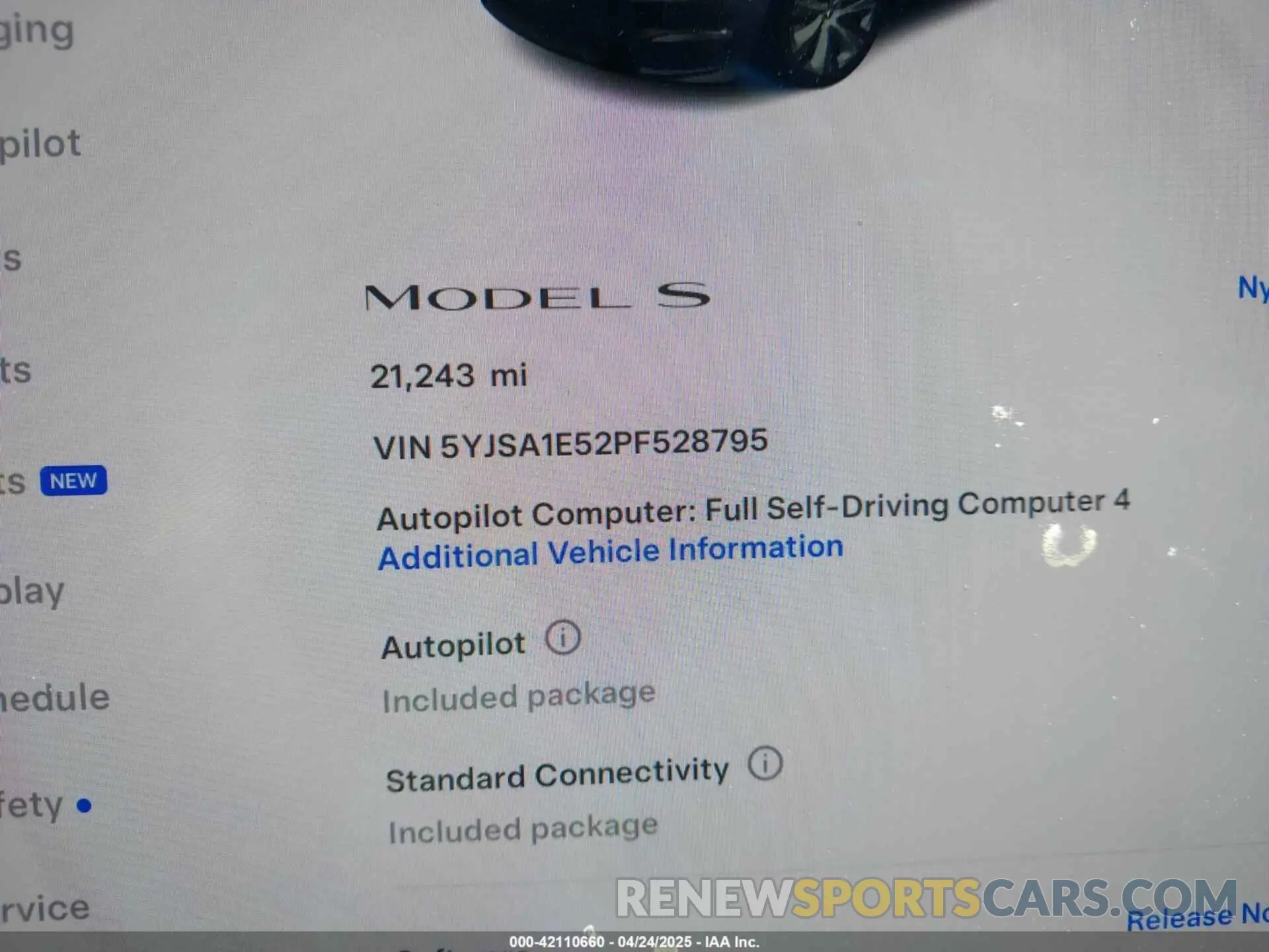 7 Photograph of a damaged car 5YJSA1E52PF528795 TESLA MODEL S 2023