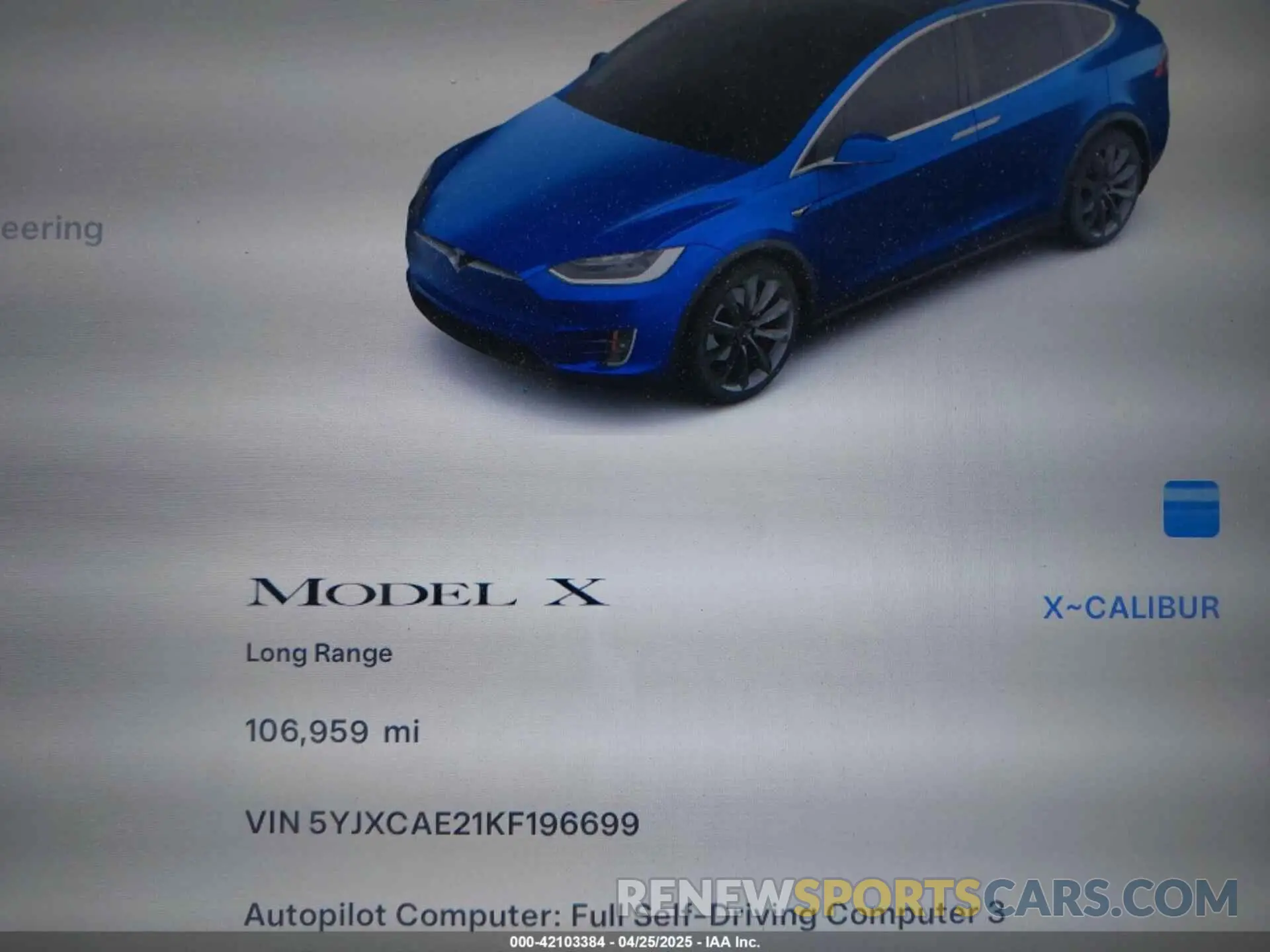 7 Photograph of a damaged car 5YJXCAE21KF196699 TESLA MODEL X 2019