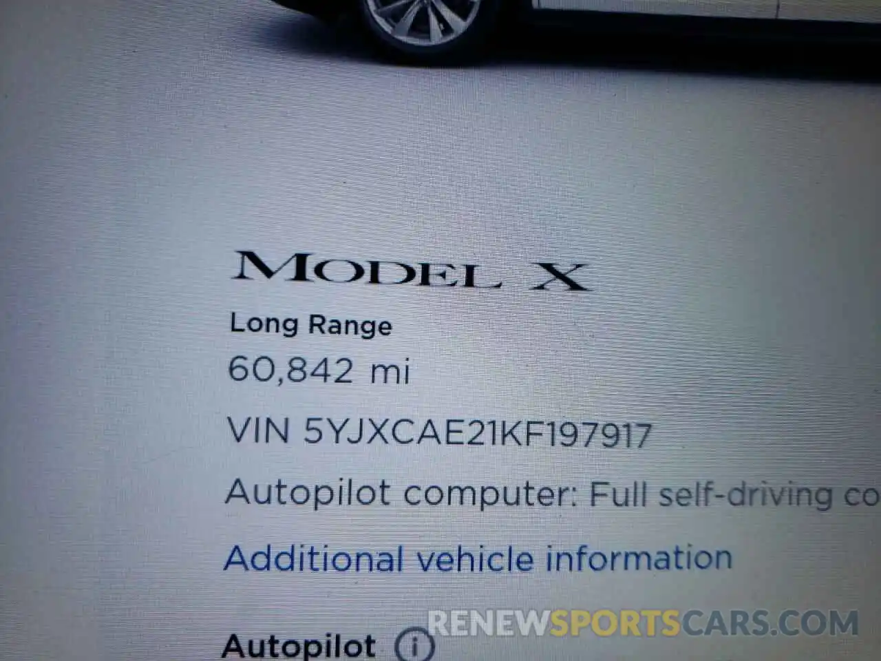 8 Photograph of a damaged car 5YJXCAE21KF197917 TESLA MODEL X 2019