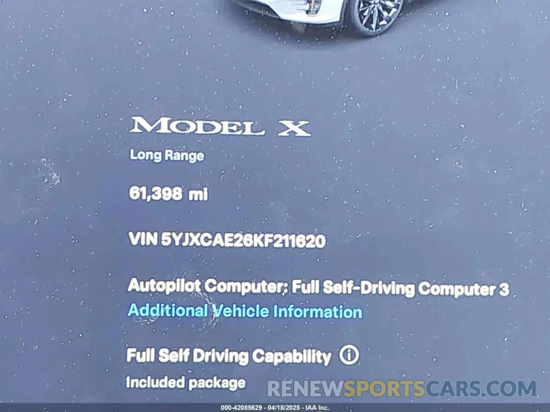 15 Photograph of a damaged car 5YJXCAE26KF211620 TESLA MODEL X 2019