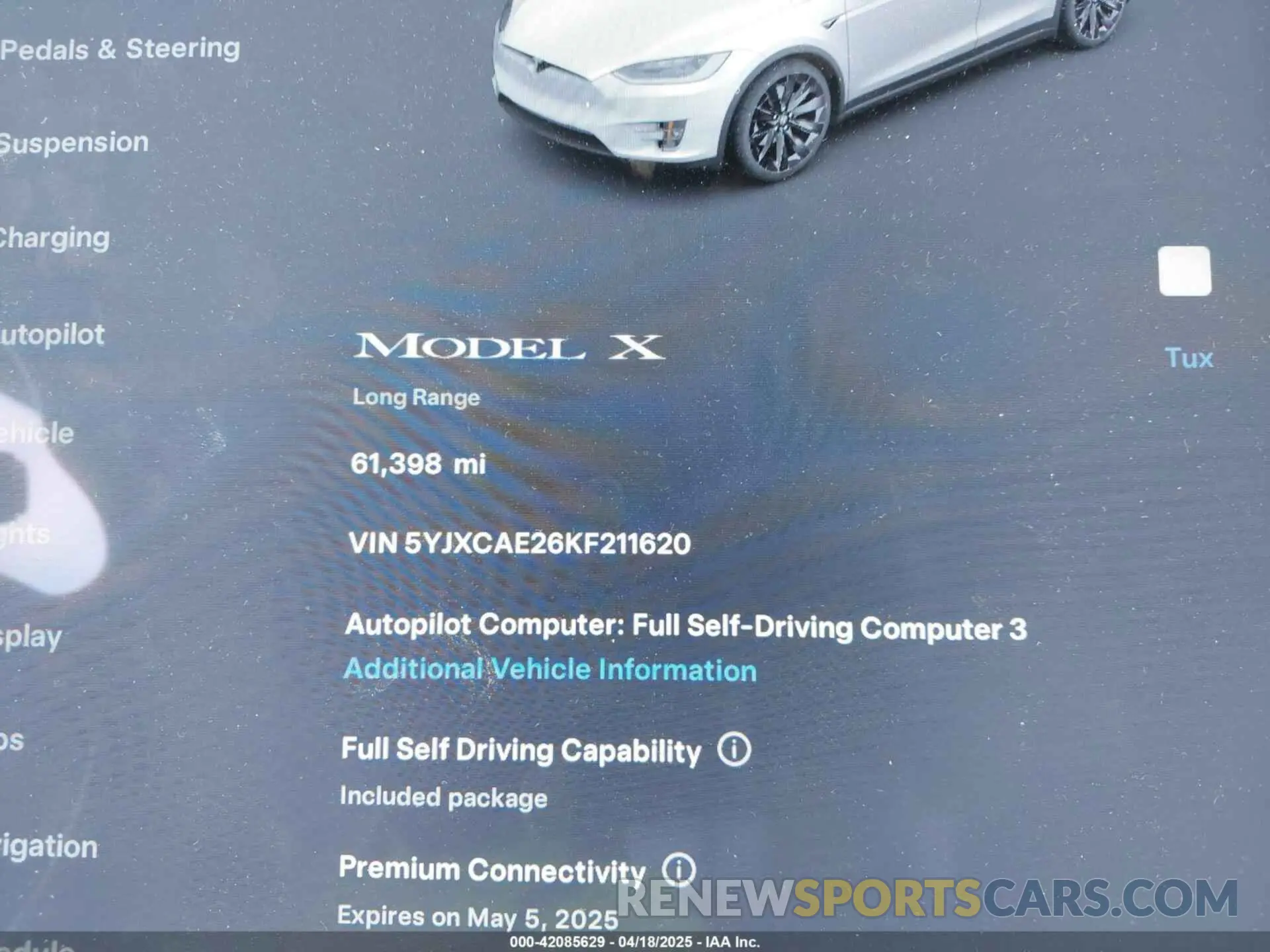 7 Photograph of a damaged car 5YJXCAE26KF211620 TESLA MODEL X 2019