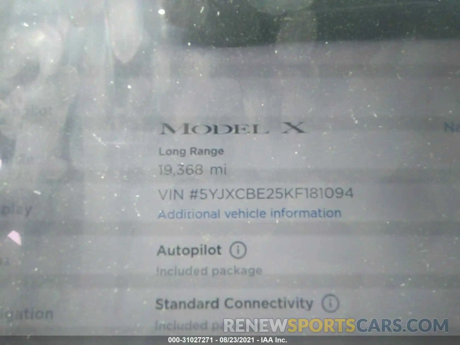 7 Photograph of a damaged car 5YJXCBE25KF181094 TESLA MODEL X 2019