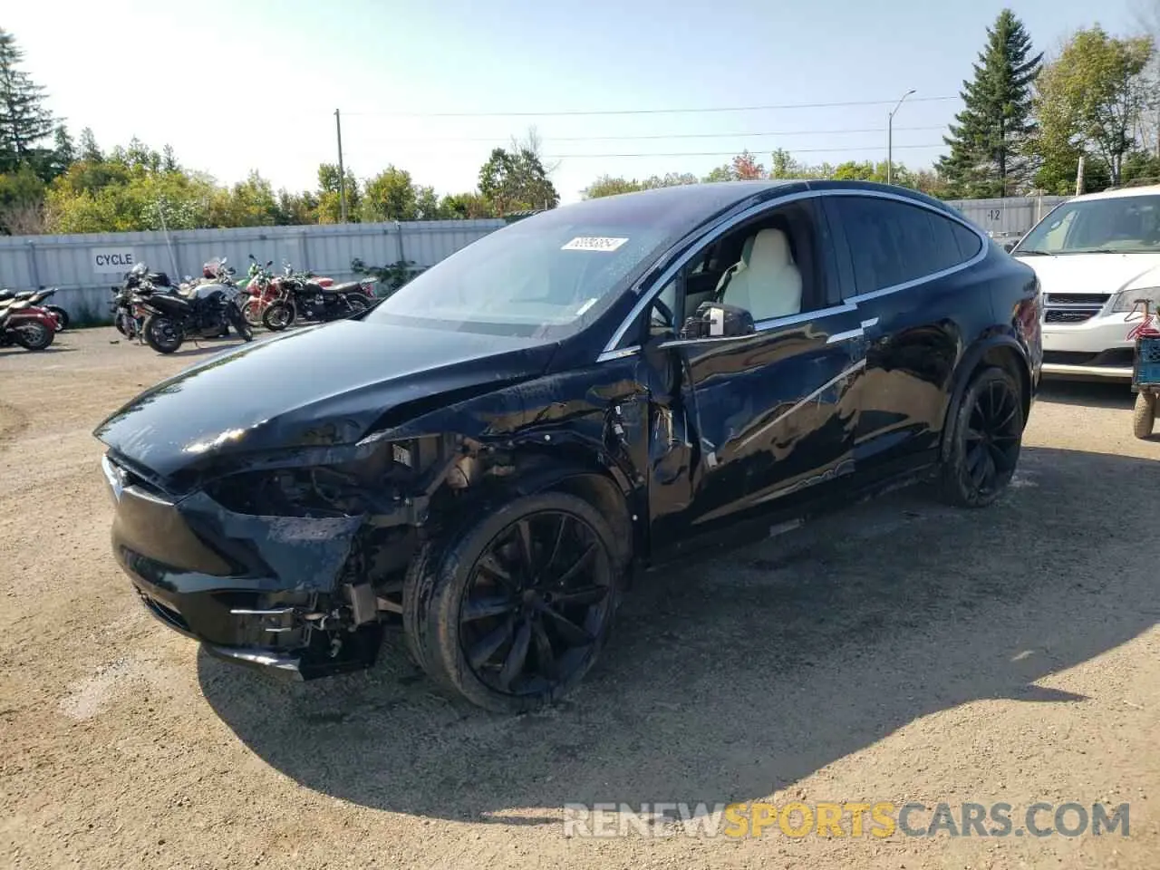 1 Photograph of a damaged car 5YJXCBE28KF182692 TESLA MODEL X 2019