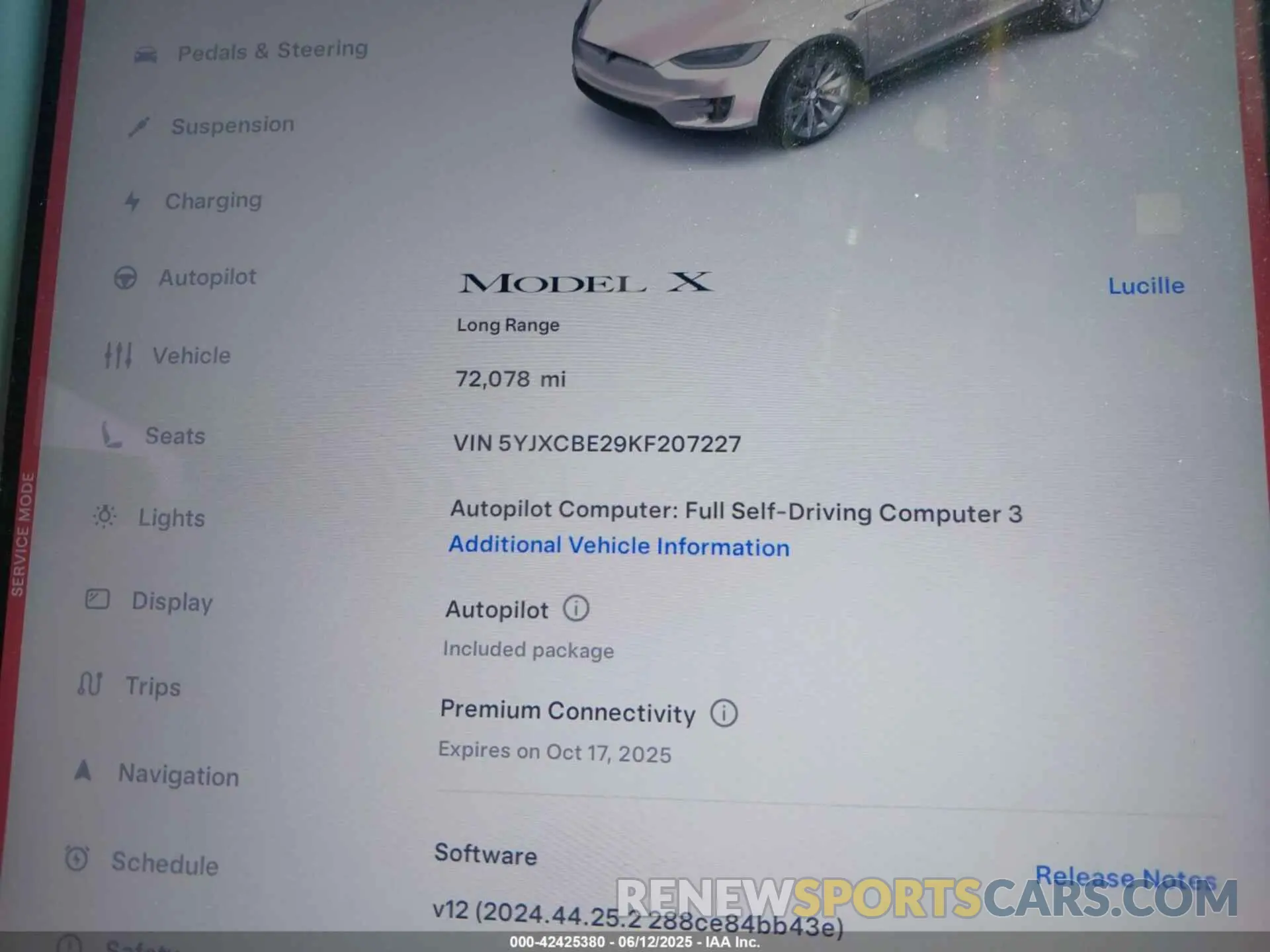 7 Photograph of a damaged car 5YJXCBE29KF207227 TESLA MODEL X 2019