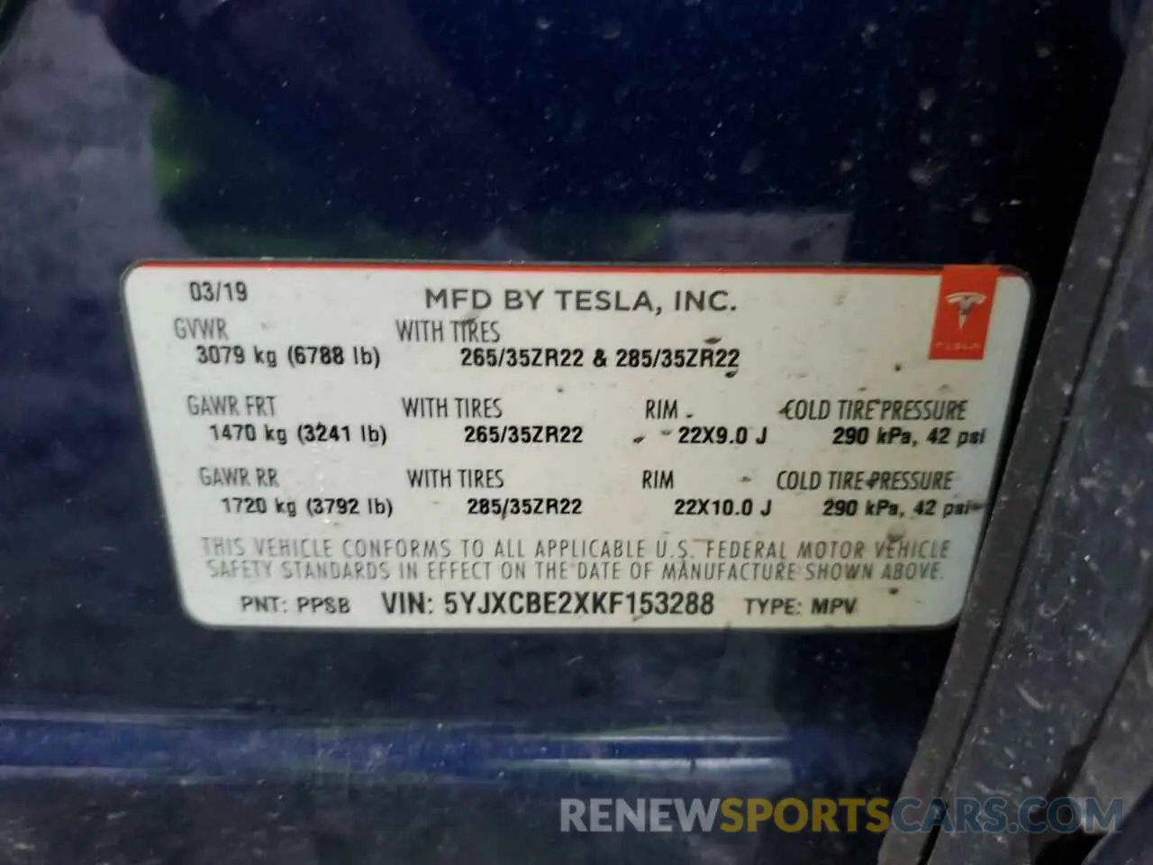 12 Photograph of a damaged car 5YJXCBE2XKF153288 TESLA MODEL X 2019