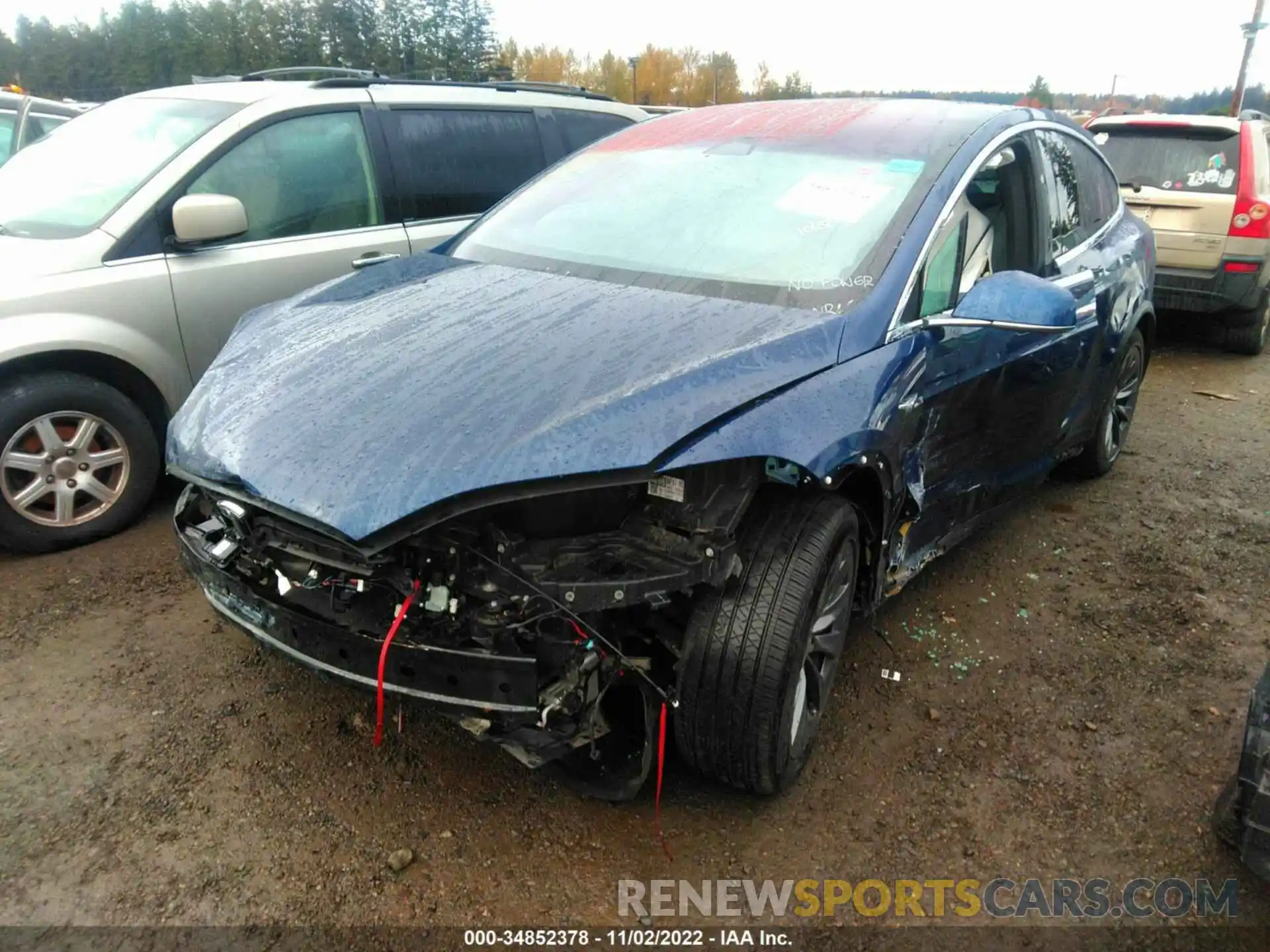 2 Photograph of a damaged car 5YJXCBE44KF162487 TESLA MODEL X 2019