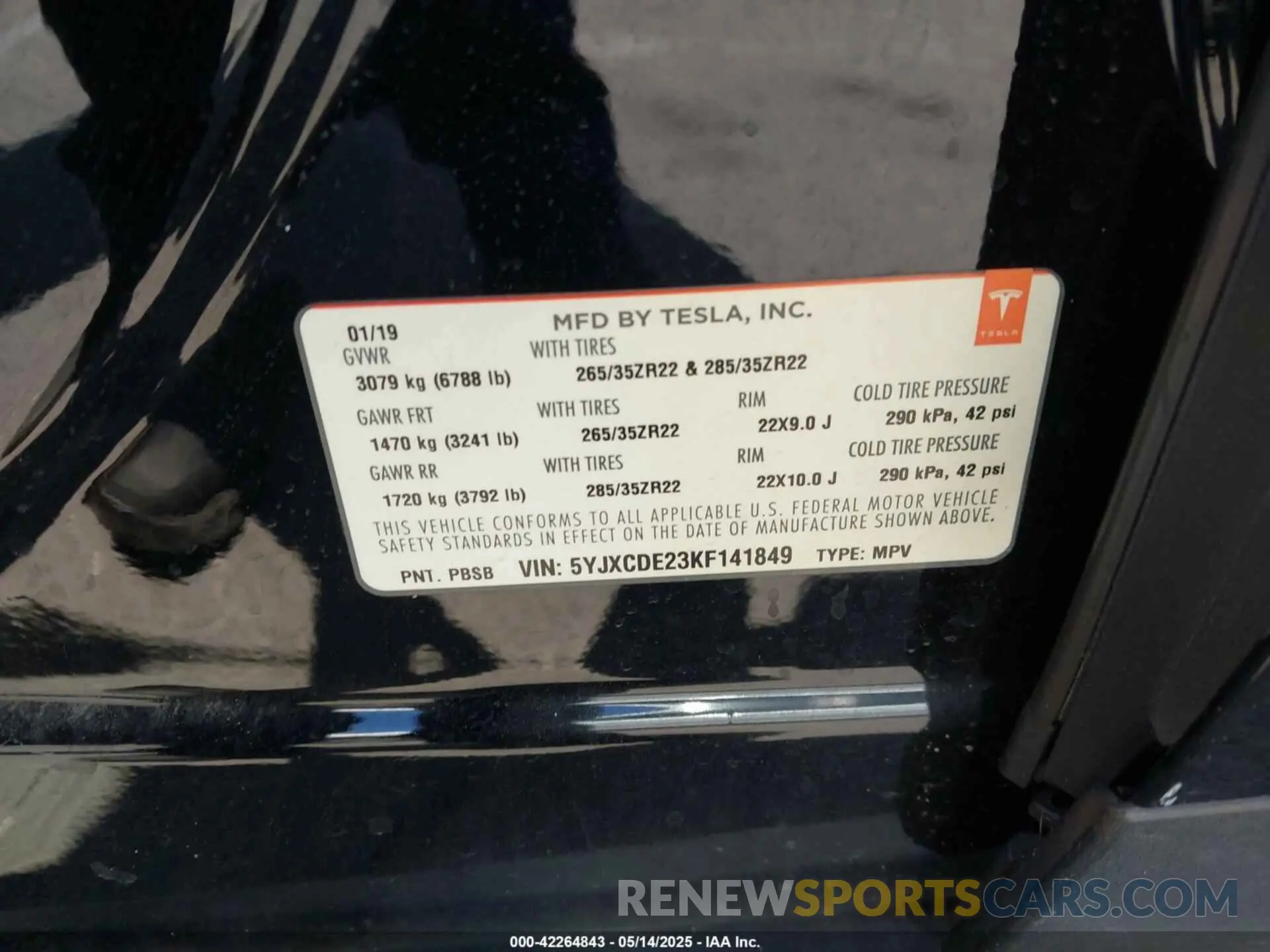 9 Photograph of a damaged car 5YJXCDE23KF141849 TESLA MODEL X 2019