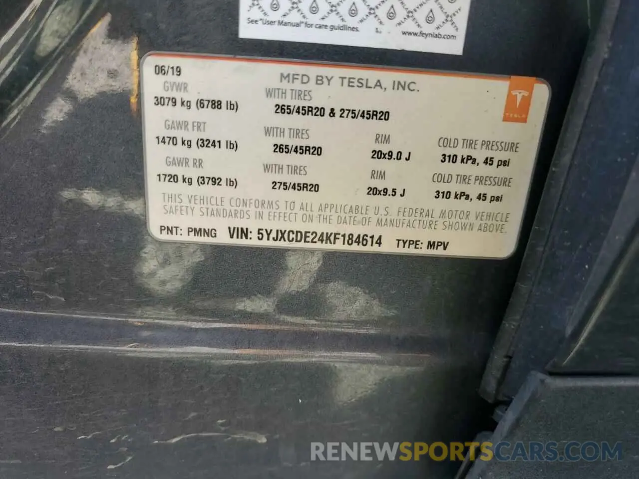 13 Photograph of a damaged car 5YJXCDE24KF184614 TESLA MODEL X 2019
