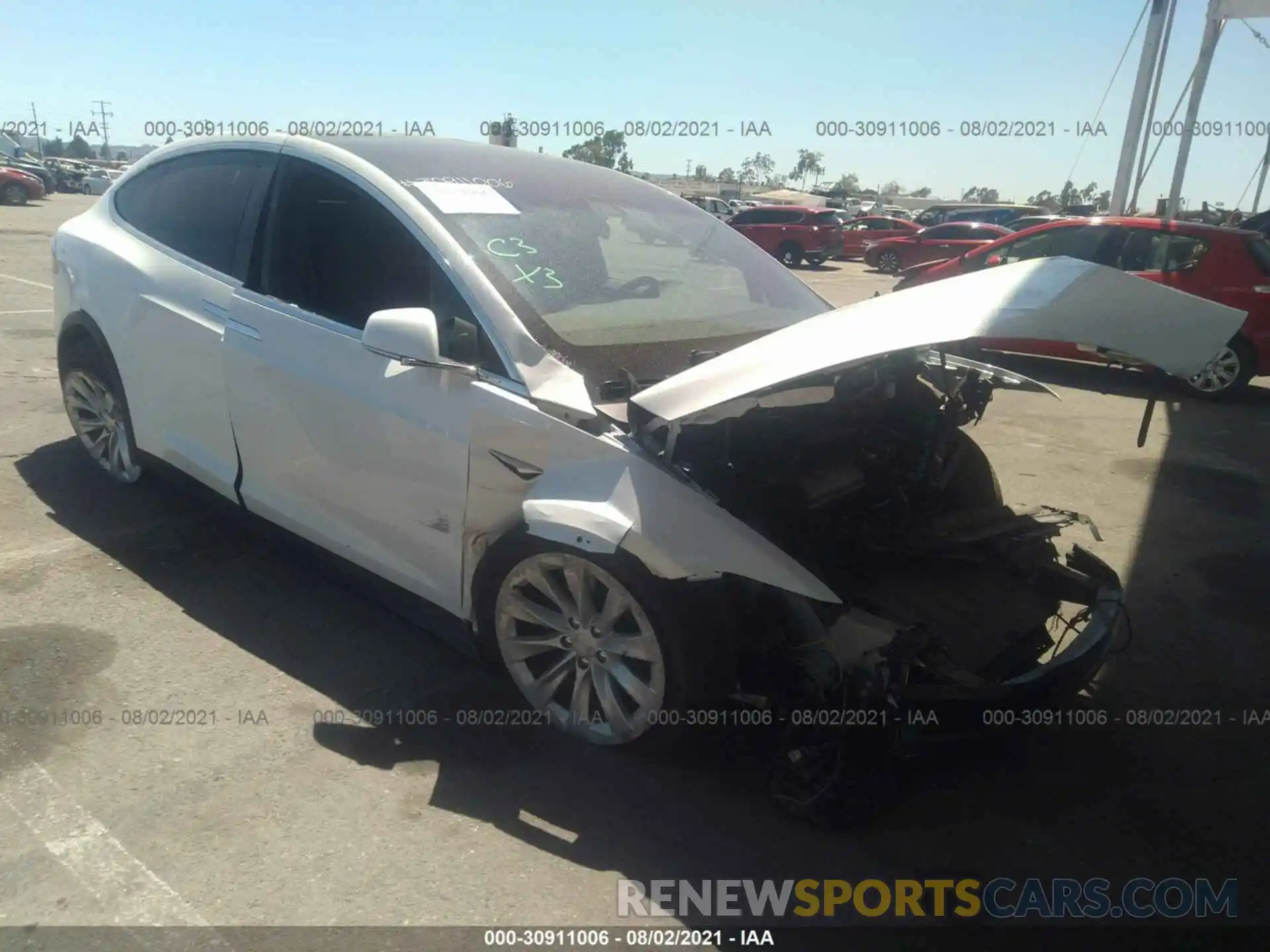 1 Photograph of a damaged car 5YJXCAE21LF235891 TESLA MODEL X 2020