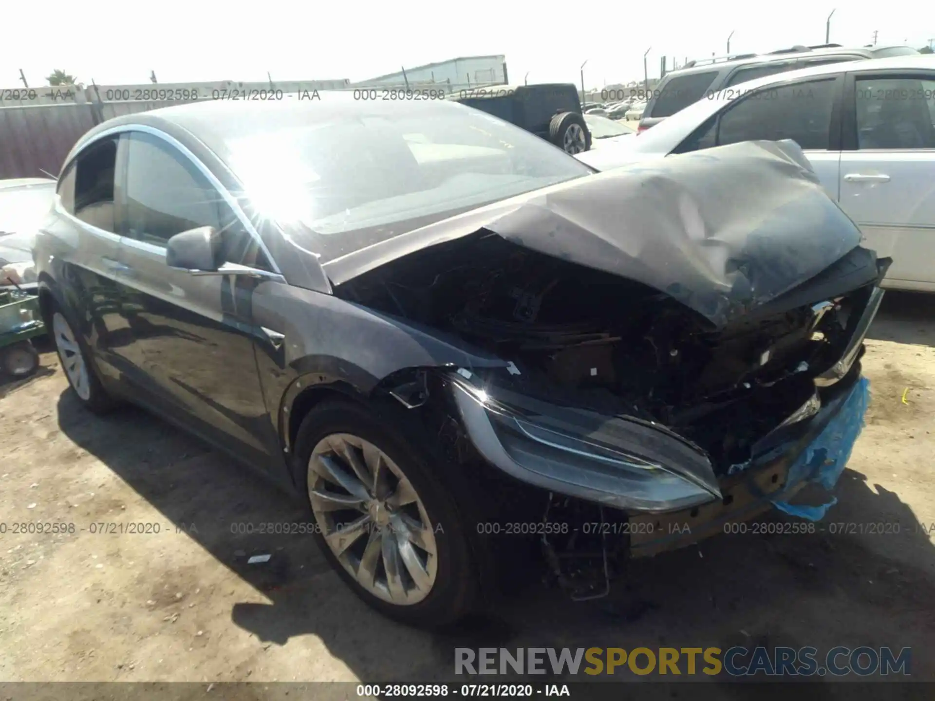 1 Photograph of a damaged car 5YJXCAE22LF275641 TESLA MODEL X 2020