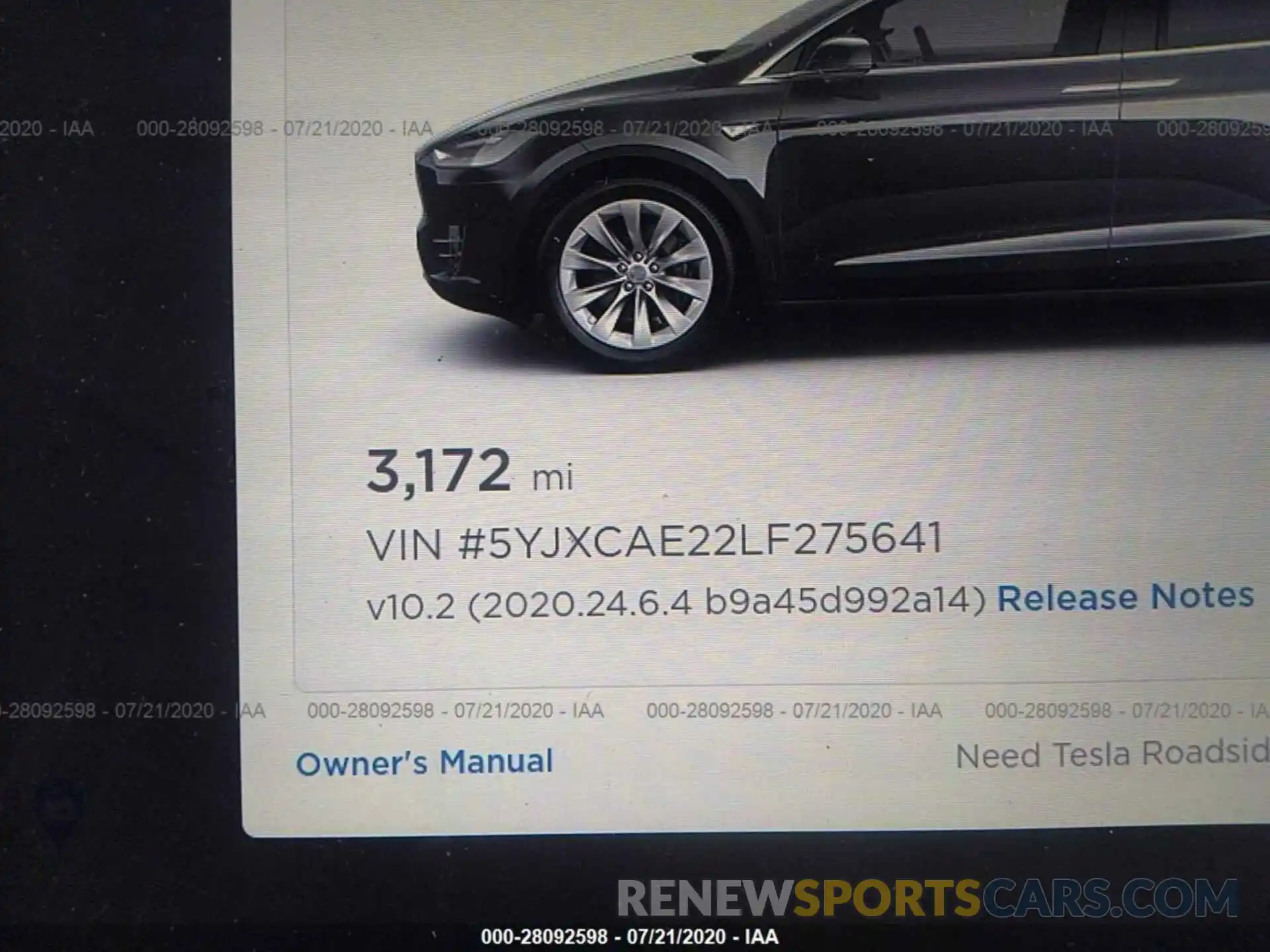 7 Photograph of a damaged car 5YJXCAE22LF275641 TESLA MODEL X 2020