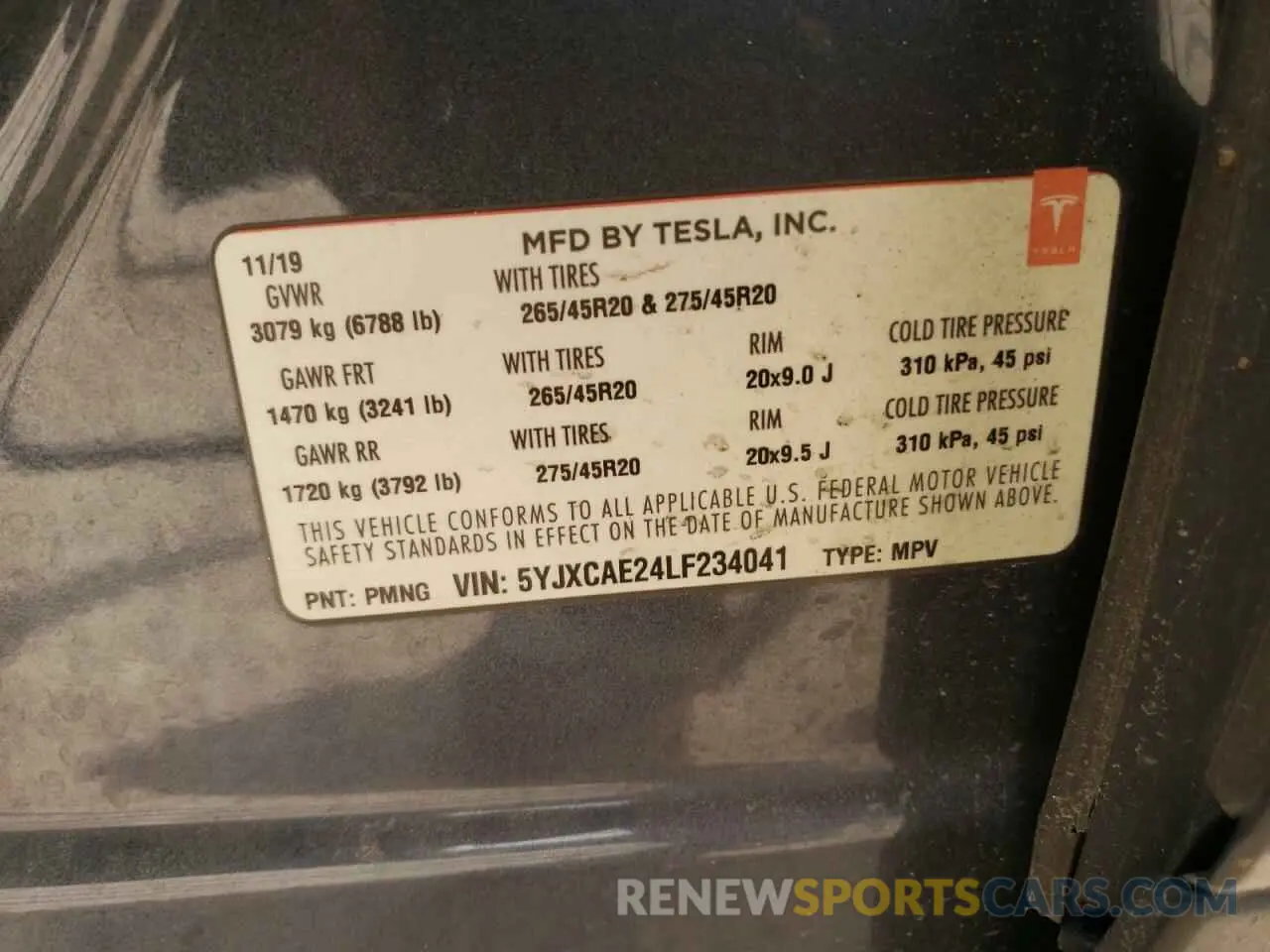 12 Photograph of a damaged car 5YJXCAE24LF234041 TESLA MODEL X 2020