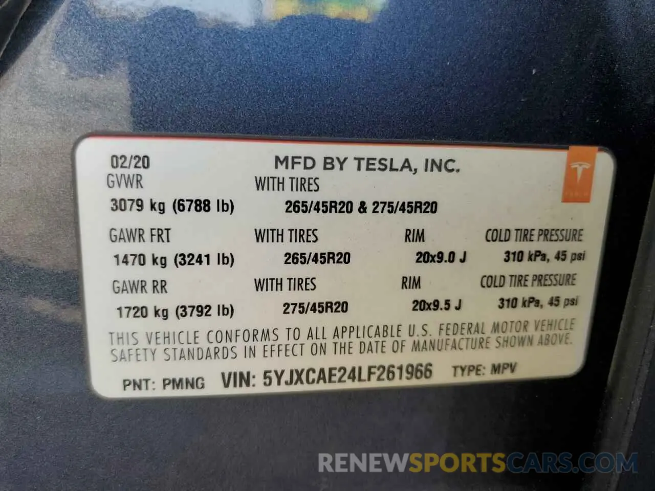 13 Photograph of a damaged car 5YJXCAE24LF261966 TESLA MODEL X 2020