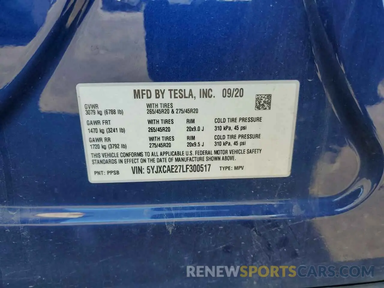 13 Photograph of a damaged car 5YJXCAE27LF300517 TESLA MODEL X 2020