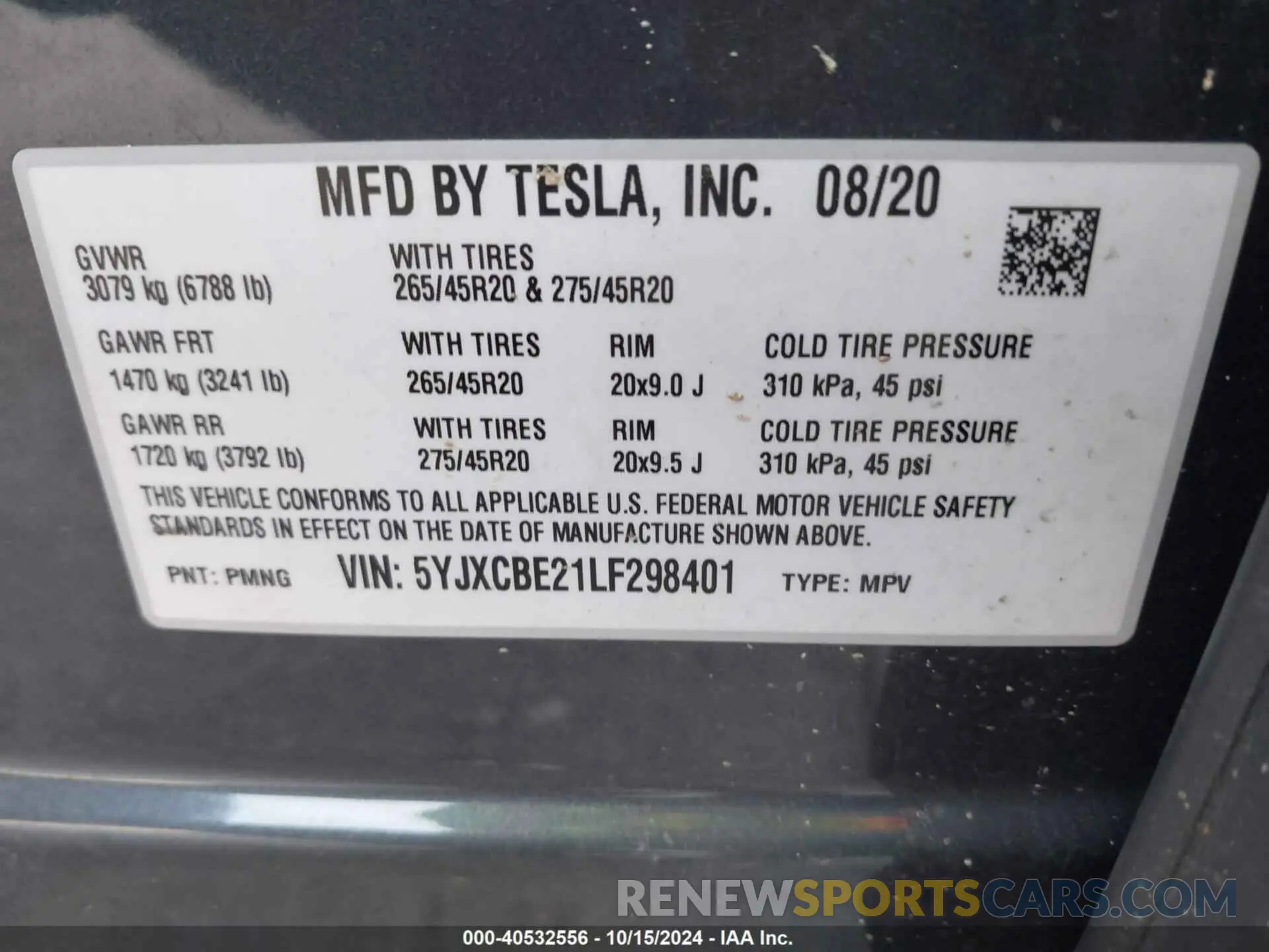 9 Photograph of a damaged car 5YJXCBE21LF298401 TESLA MODEL X 2020