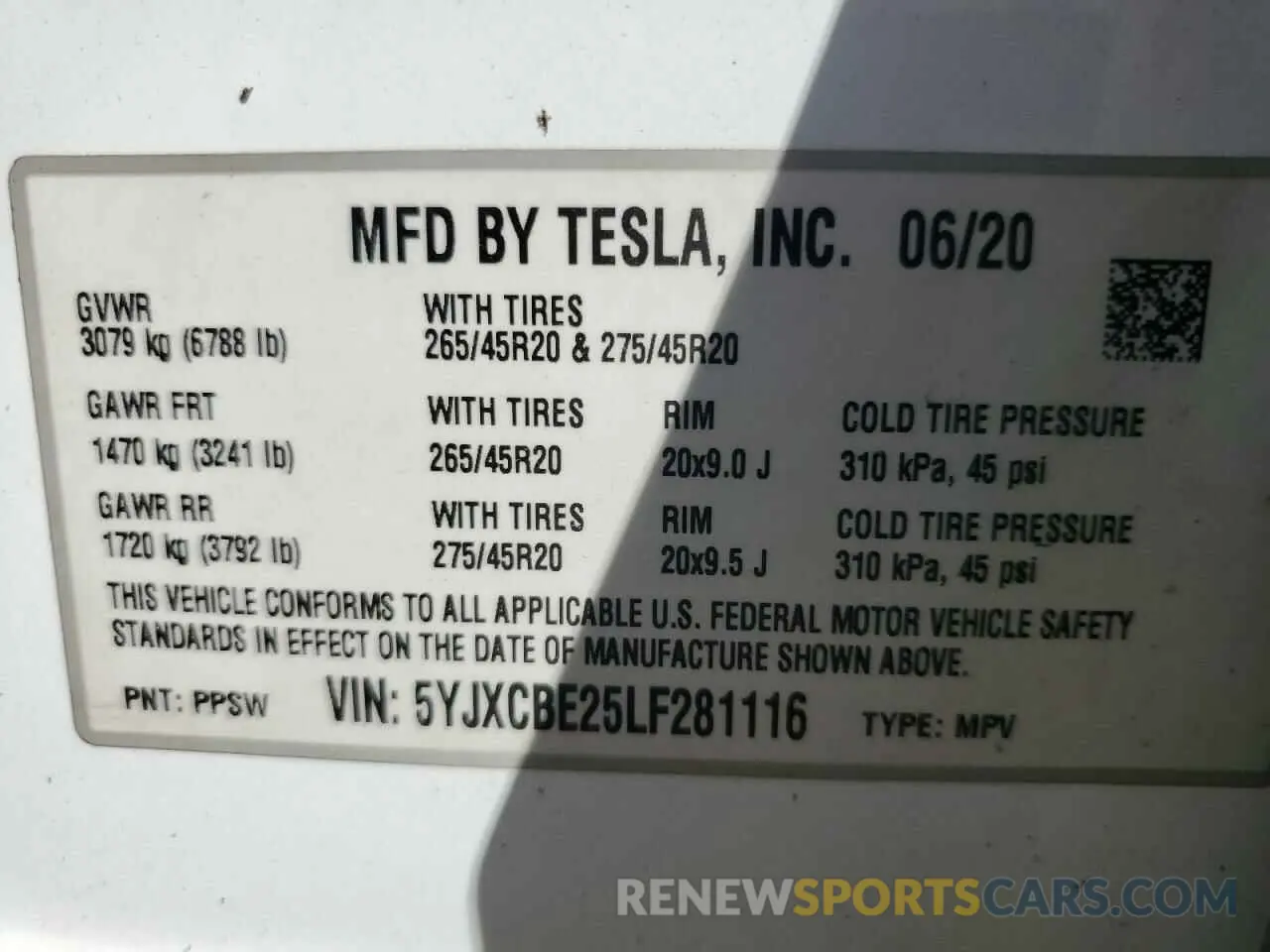 13 Photograph of a damaged car 5YJXCBE25LF281116 TESLA MODEL X 2020
