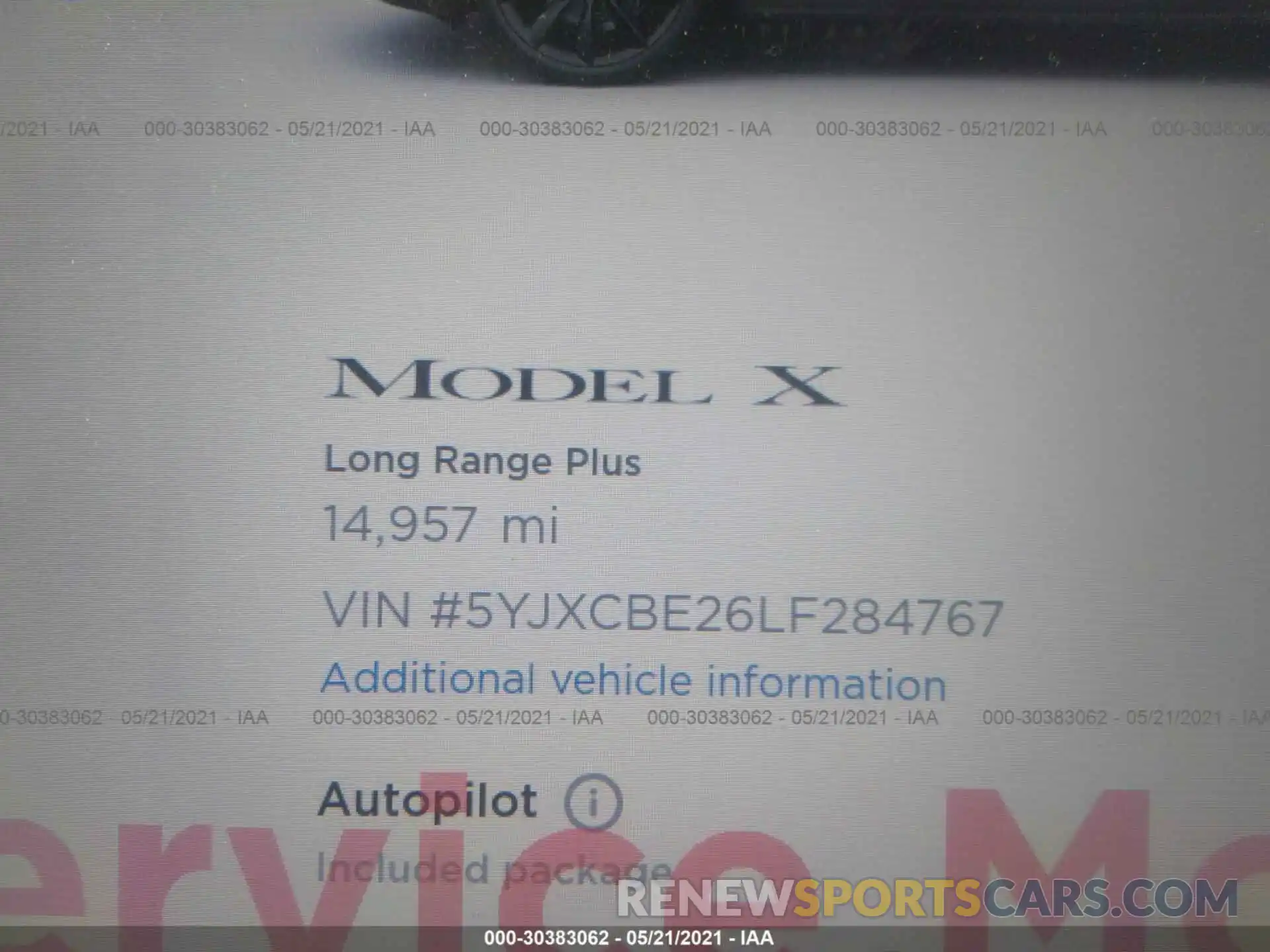 7 Photograph of a damaged car 5YJXCBE26LF284767 TESLA MODEL X 2020