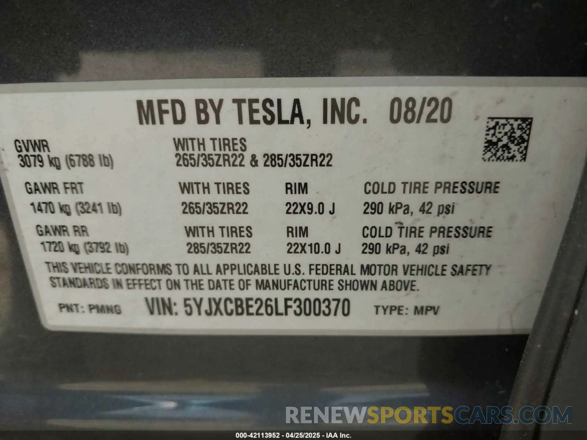 9 Photograph of a damaged car 5YJXCBE26LF300370 TESLA MODEL X 2020