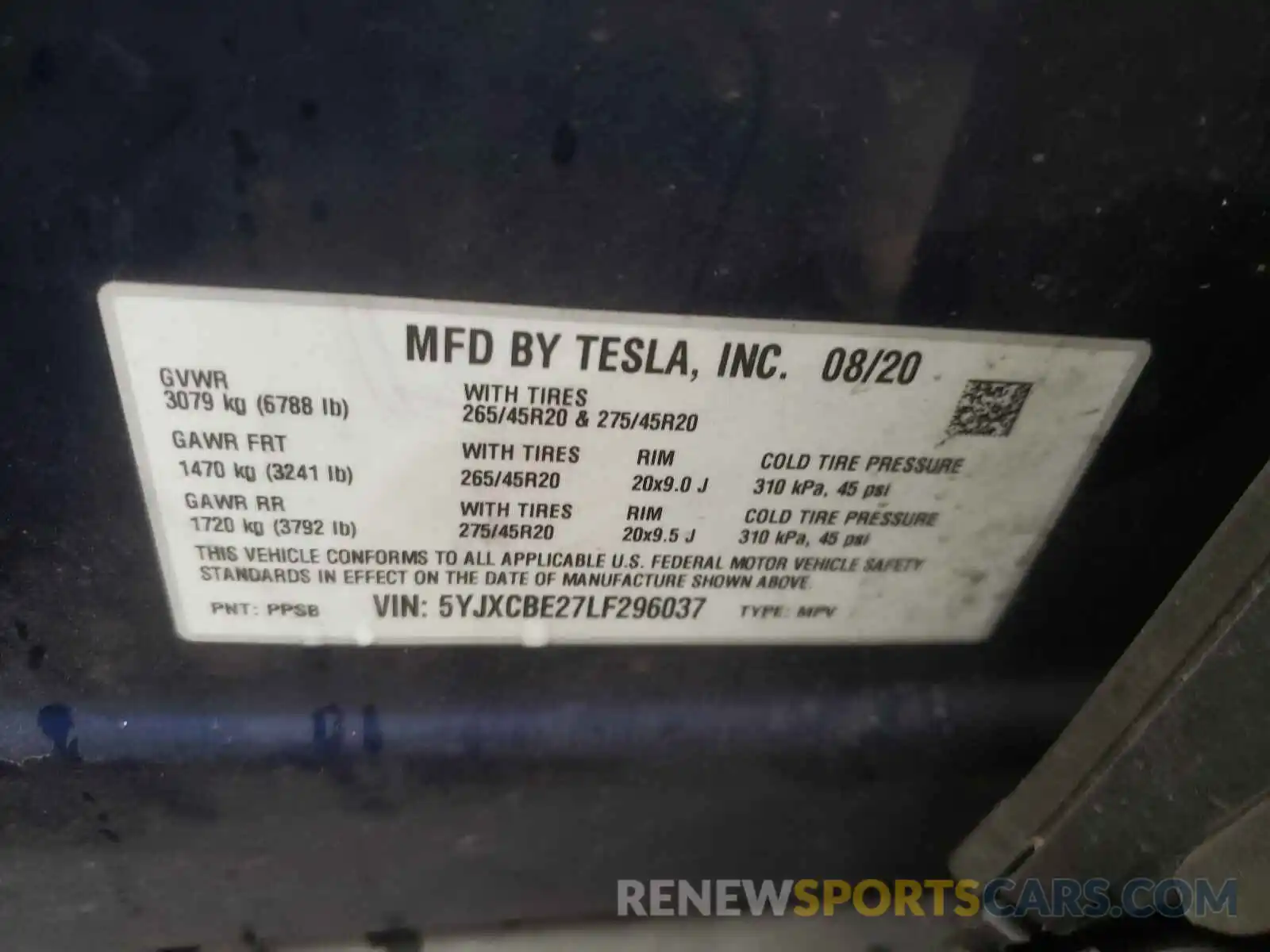 10 Photograph of a damaged car 5YJXCBE27LF296037 TESLA MODEL X 2020