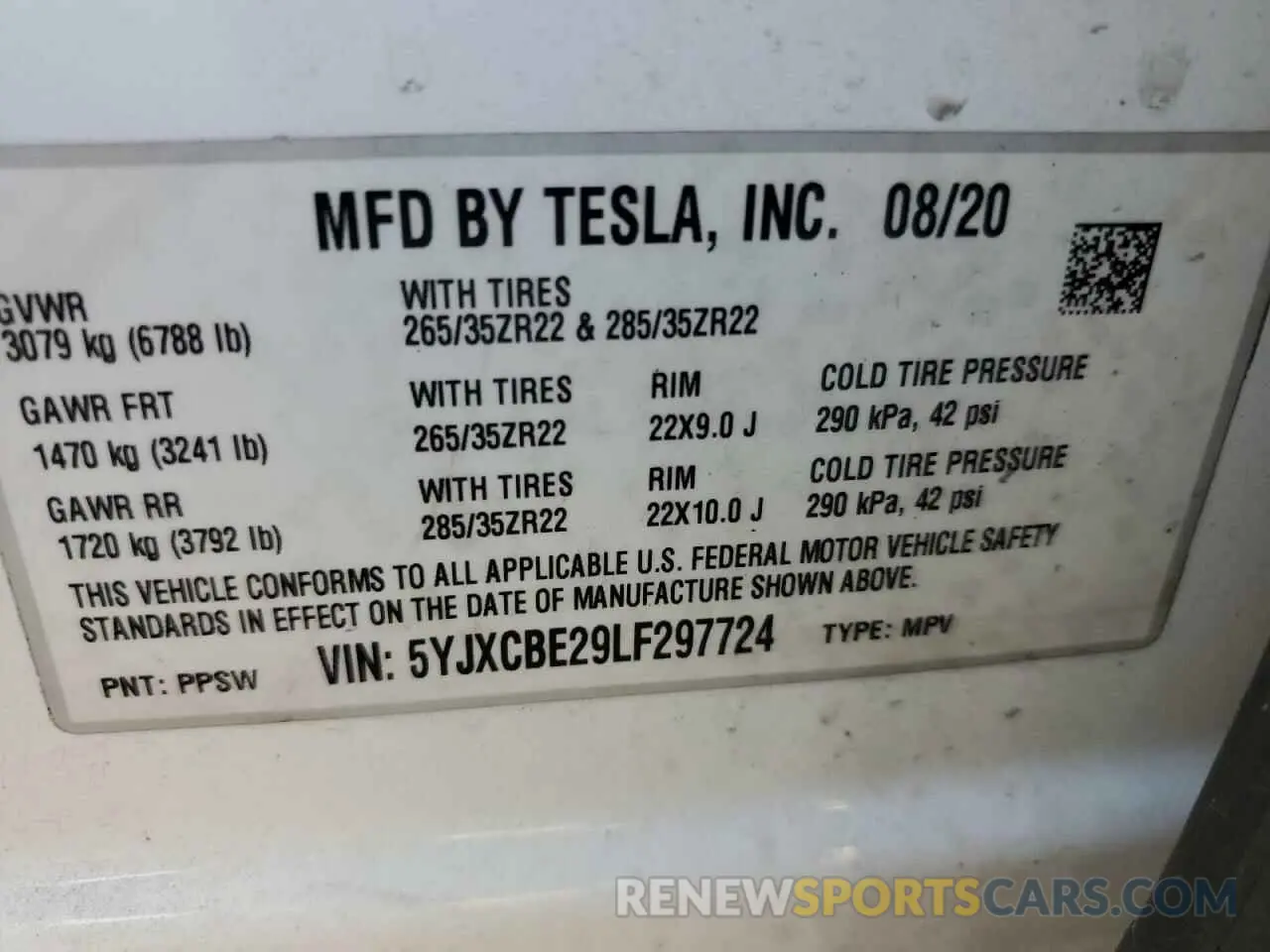 12 Photograph of a damaged car 5YJXCBE29LF297724 TESLA MODEL X 2020